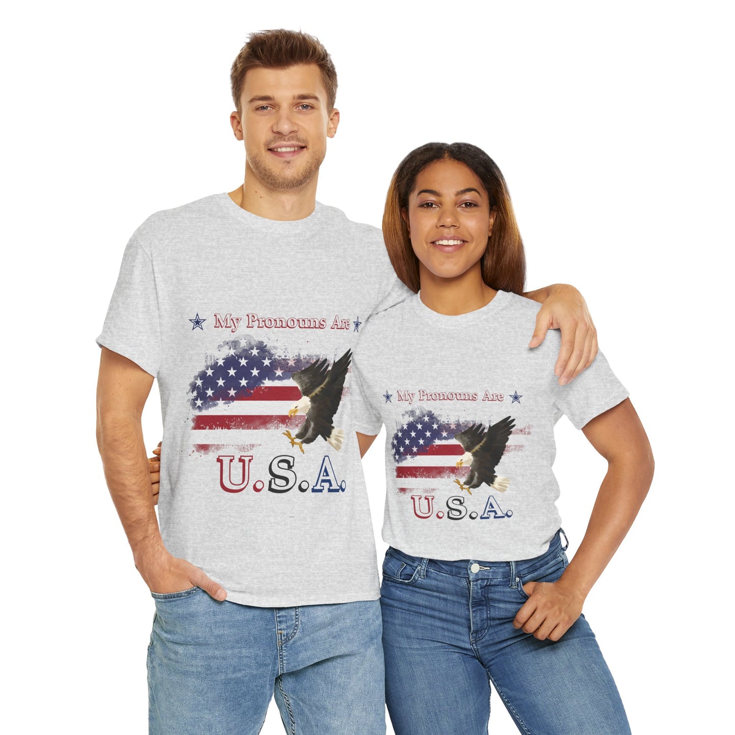 My Pronouns Are USA Unisex Heavy Cotton Tee