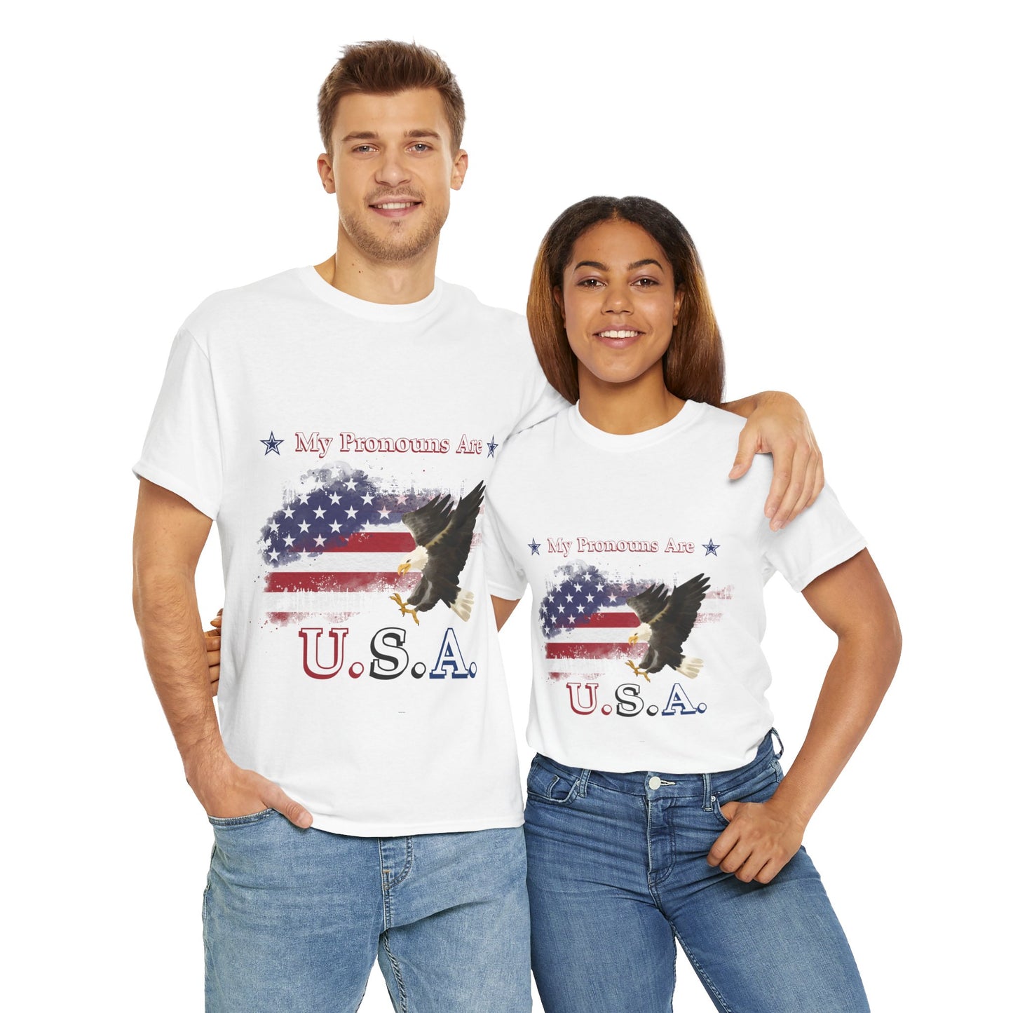 My Pronouns Are USA Unisex Heavy Cotton Tee