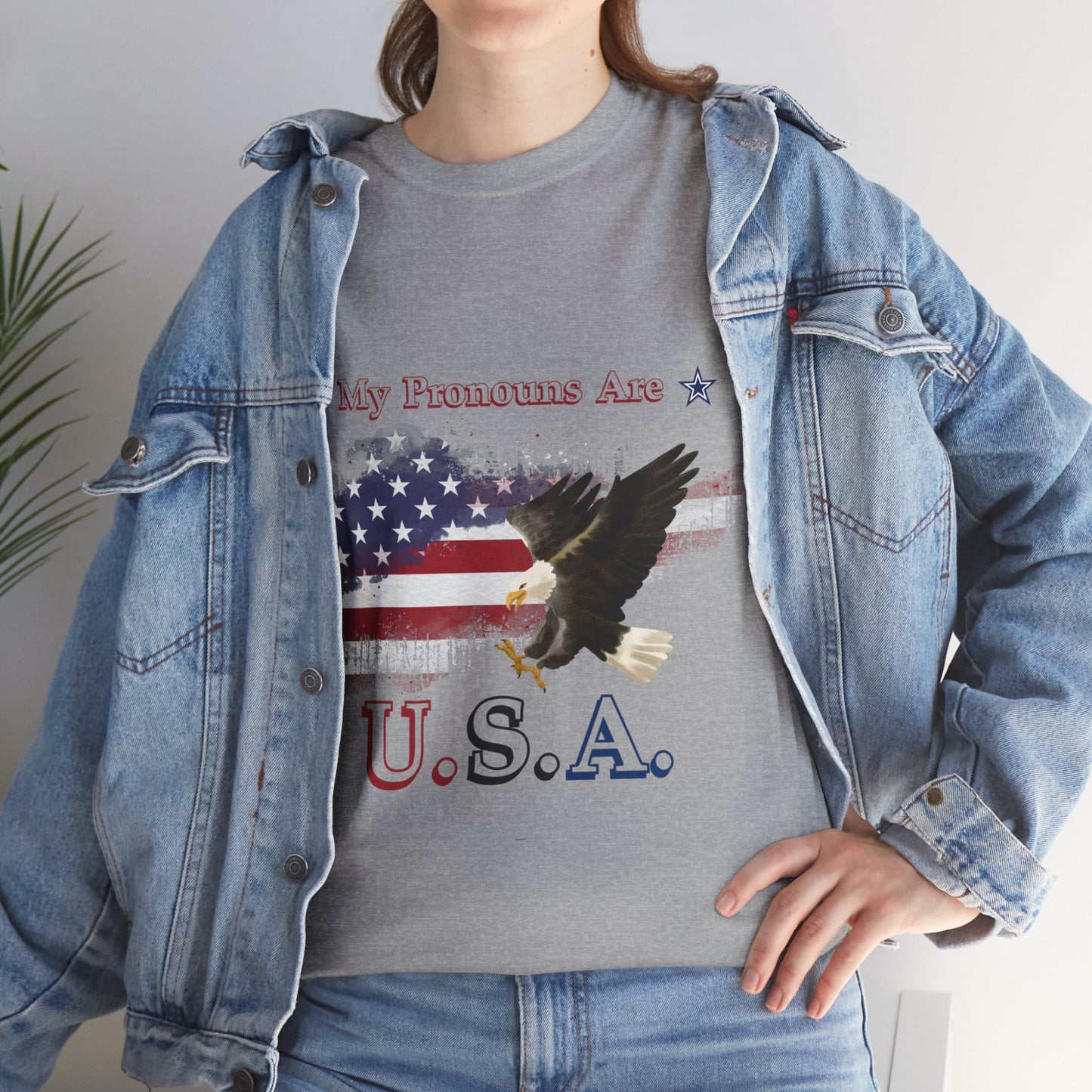 My Pronouns Are USA Unisex Heavy Cotton Tee