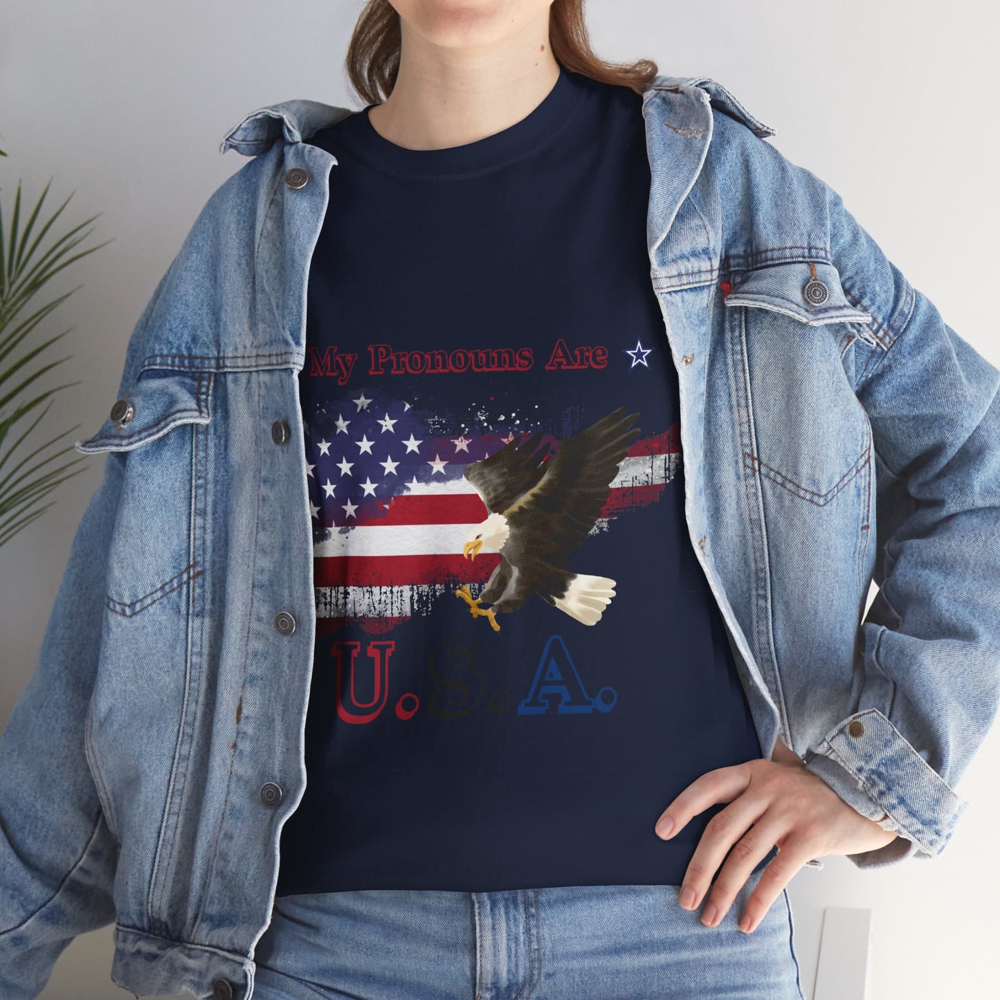 My Pronouns Are USA Unisex Heavy Cotton Tee