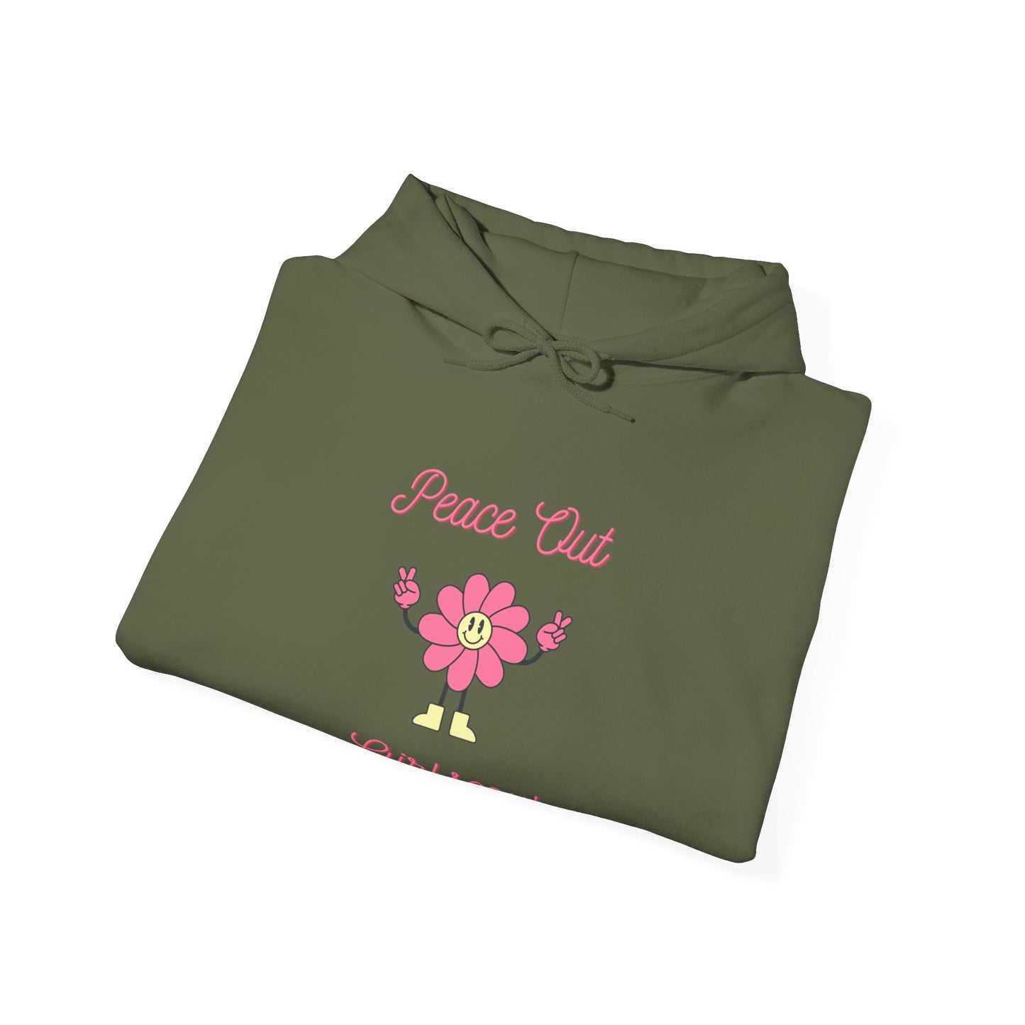 Peace Out Girl Scout Flower Unisex Heavy Blend™ Hooded Sweatshirt