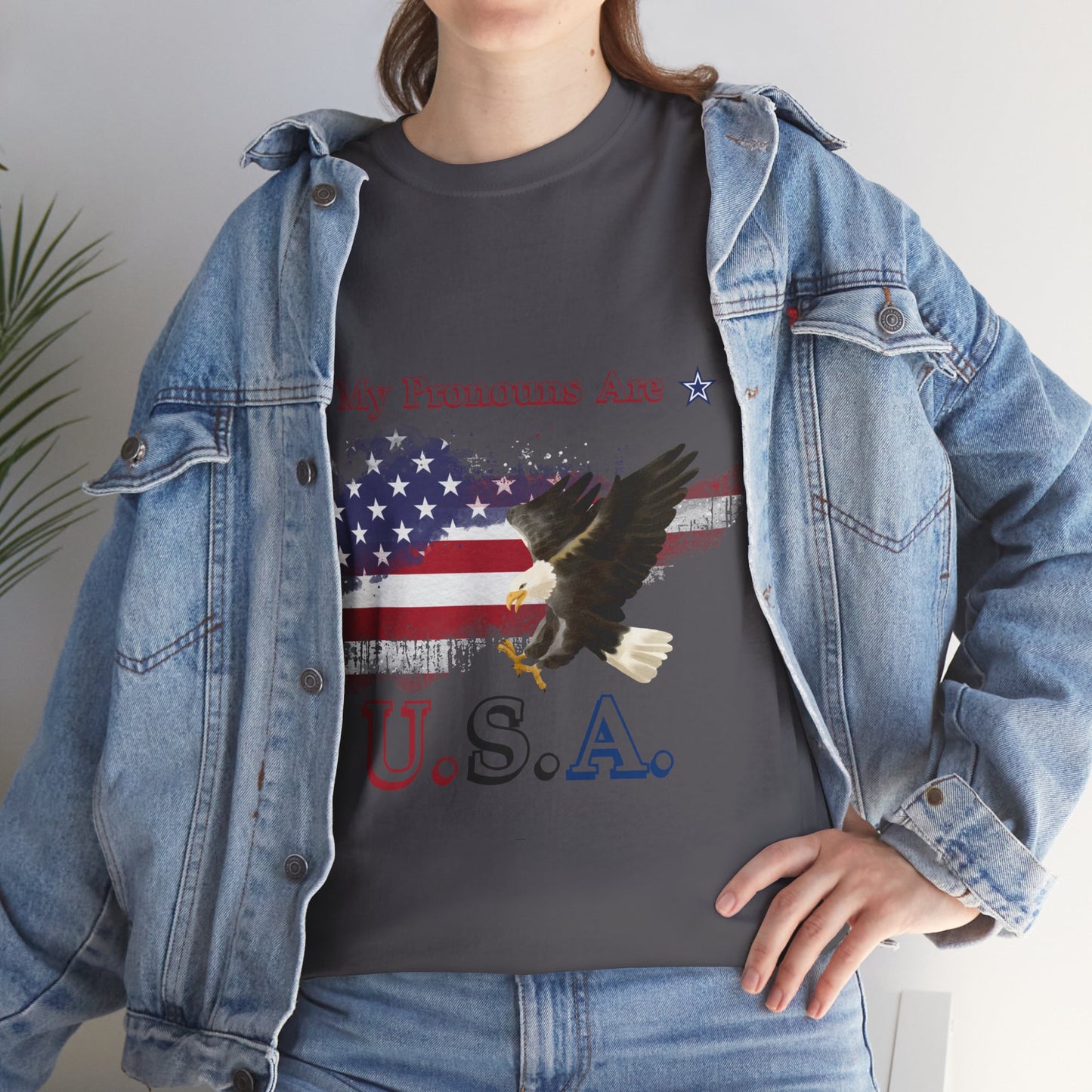 My Pronouns Are USA Unisex Heavy Cotton Tee