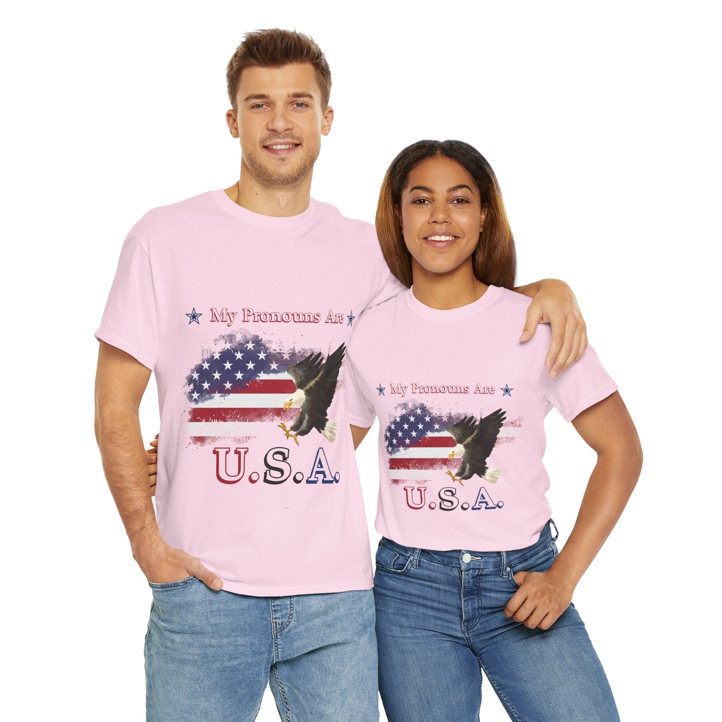 My Pronouns Are USA Unisex Heavy Cotton Tee