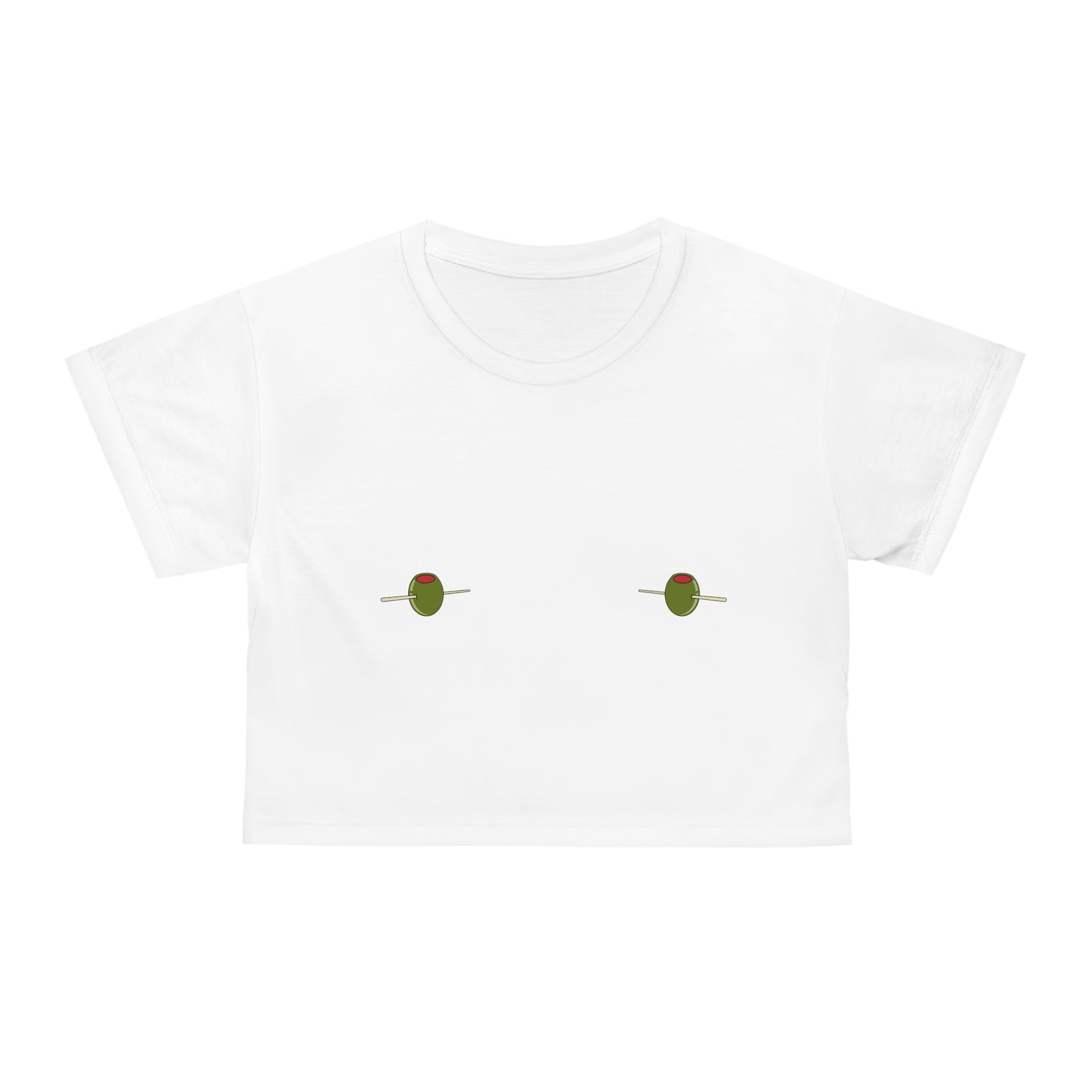 Olive Martini Crop Tee (AOP)