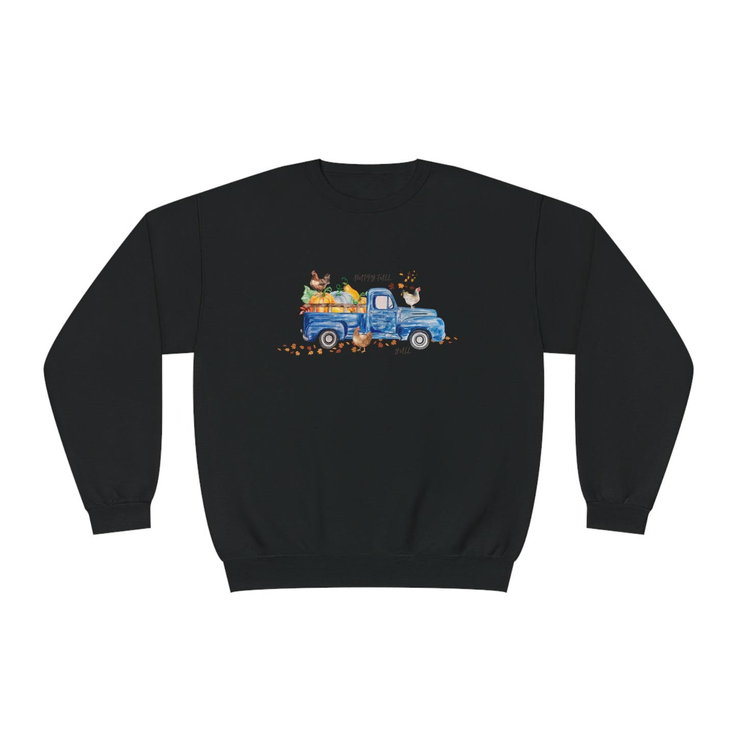 Fall Farm Truck & Chickens Crewneck Sweatshirt
