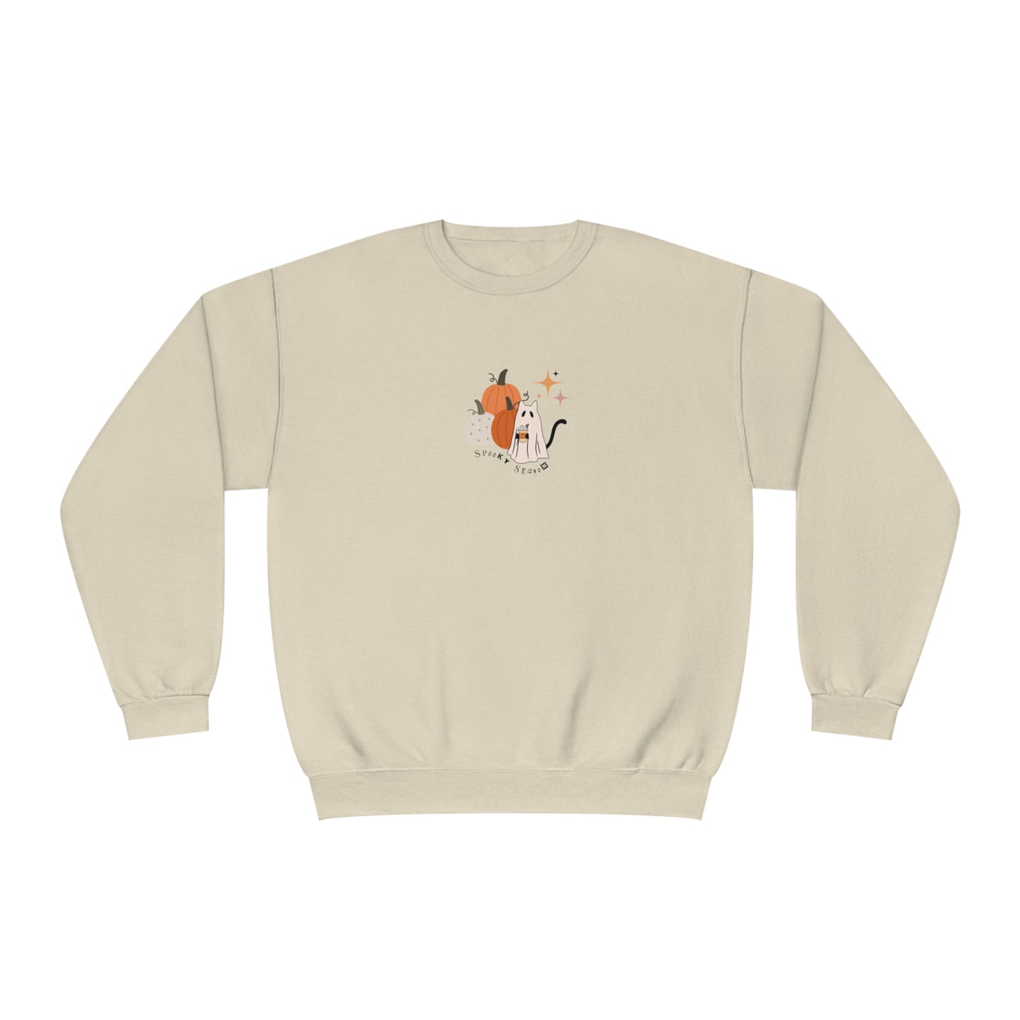Spooky Season Cat Ghost Halloween Fall Pumpkin Crewneck Sweatshirt