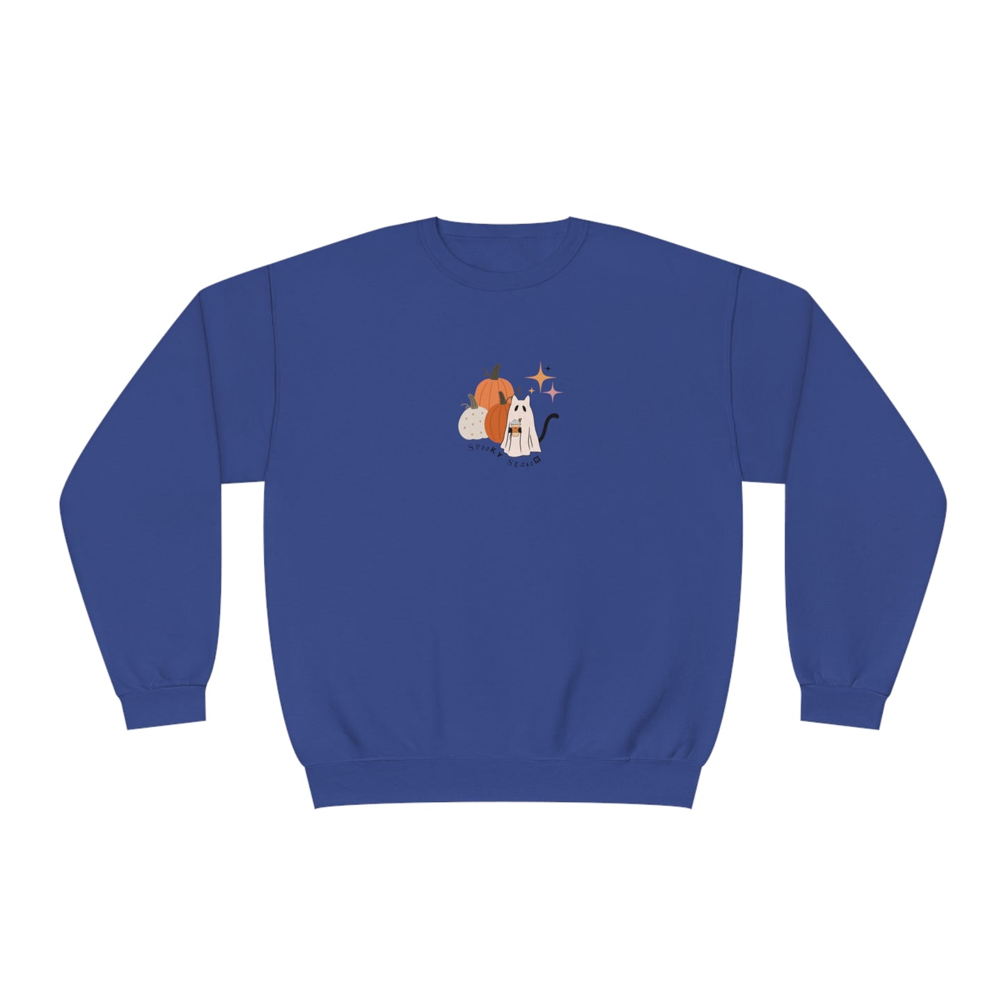 Spooky Season Cat Ghost Halloween Fall Pumpkin Crewneck Sweatshirt