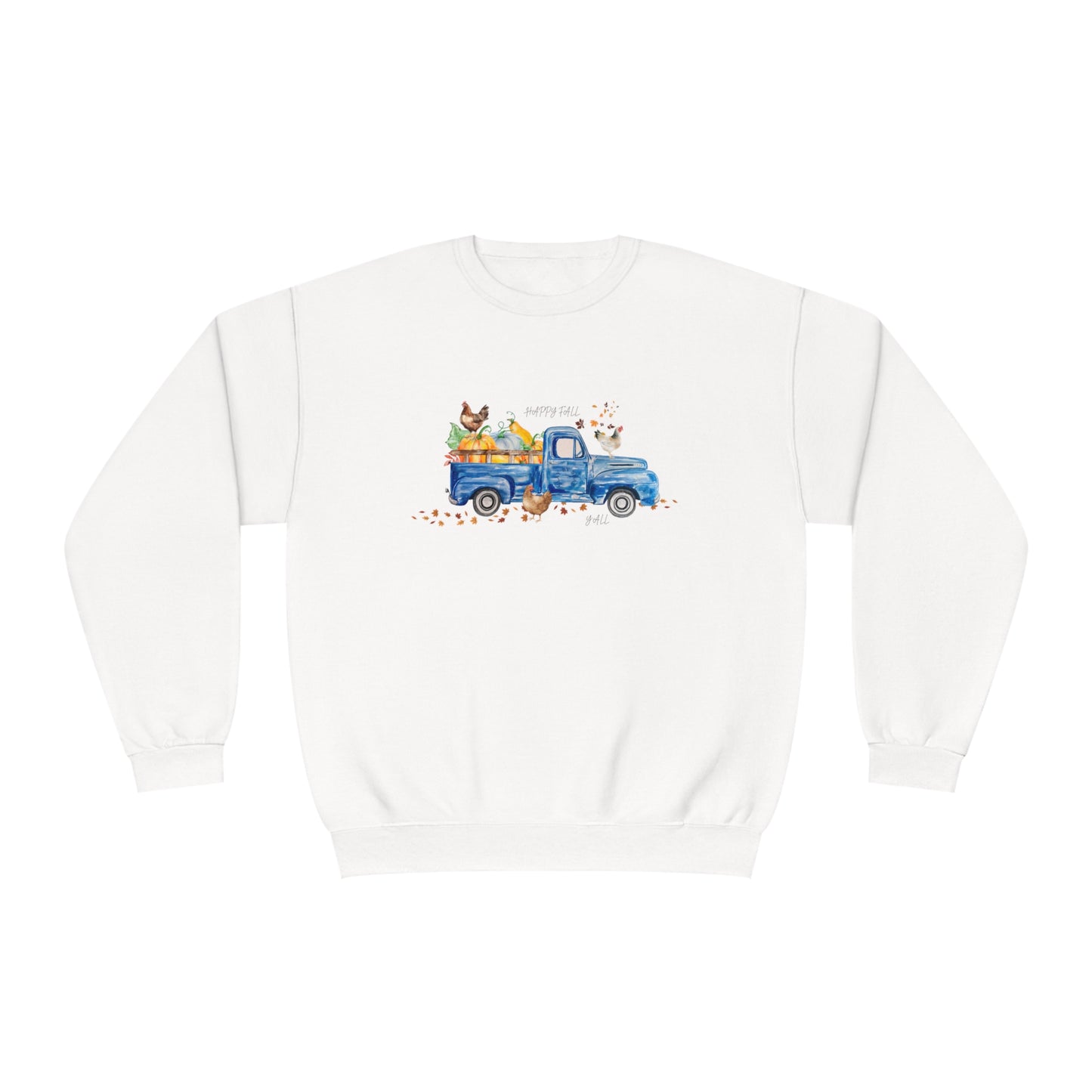 Fall Farm Truck & Chickens Crewneck Sweatshirt