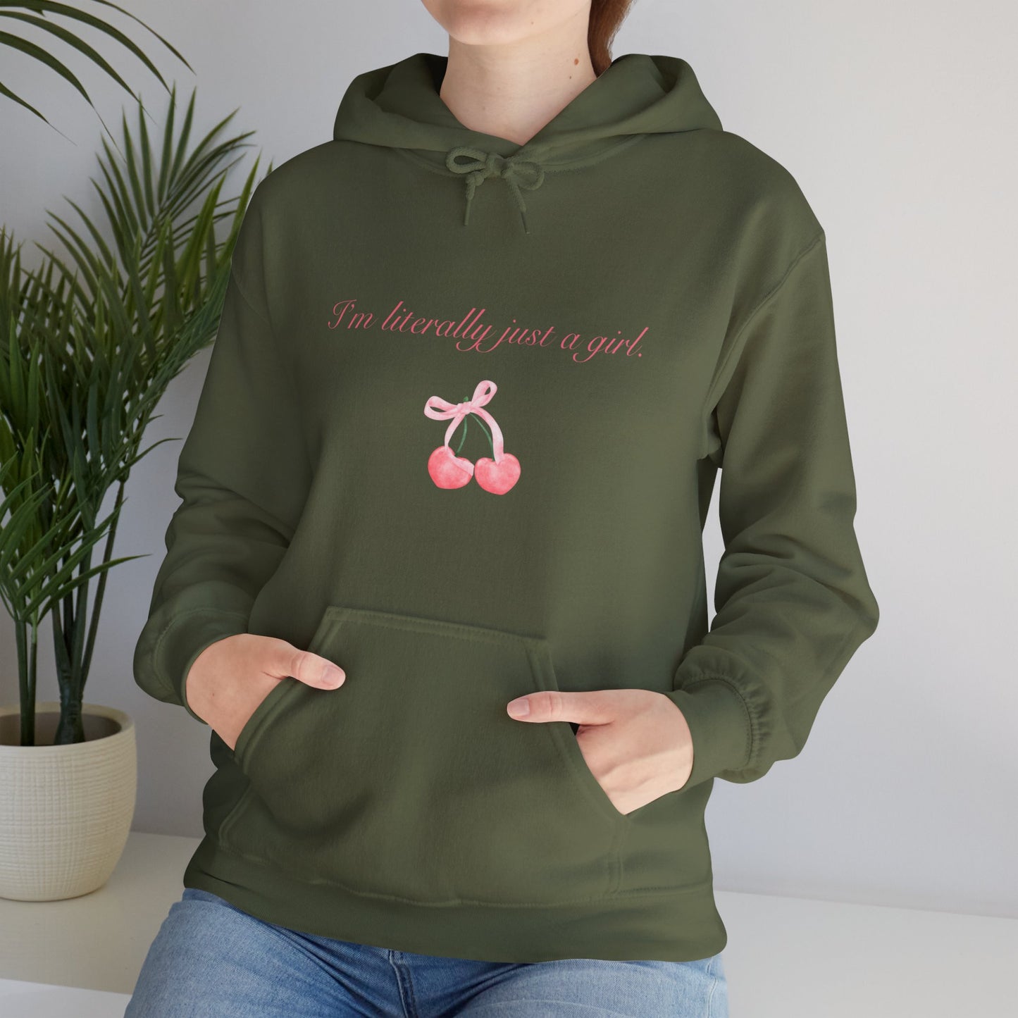 I'm literally just a girl cherry Woman's Heavy Blend™ Hoodie Sweatshirt