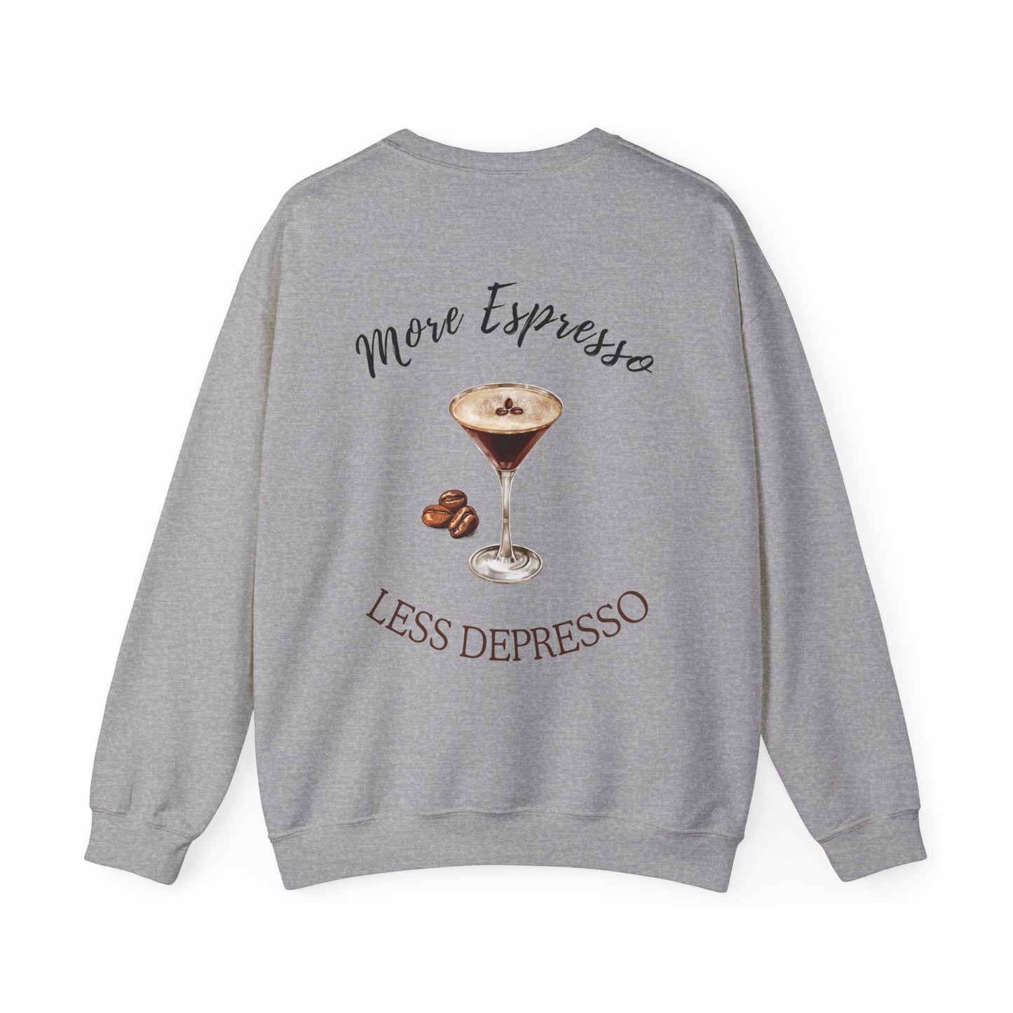 More Espresso Less Depresso Unisex Heavy Blend™ Crewneck Sweatshirt