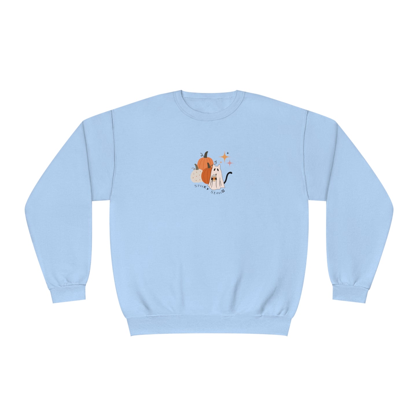 Spooky Season Cat Ghost Halloween Fall Pumpkin Crewneck Sweatshirt