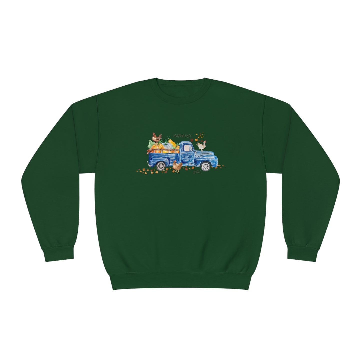 Fall Farm Truck & Chickens Crewneck Sweatshirt