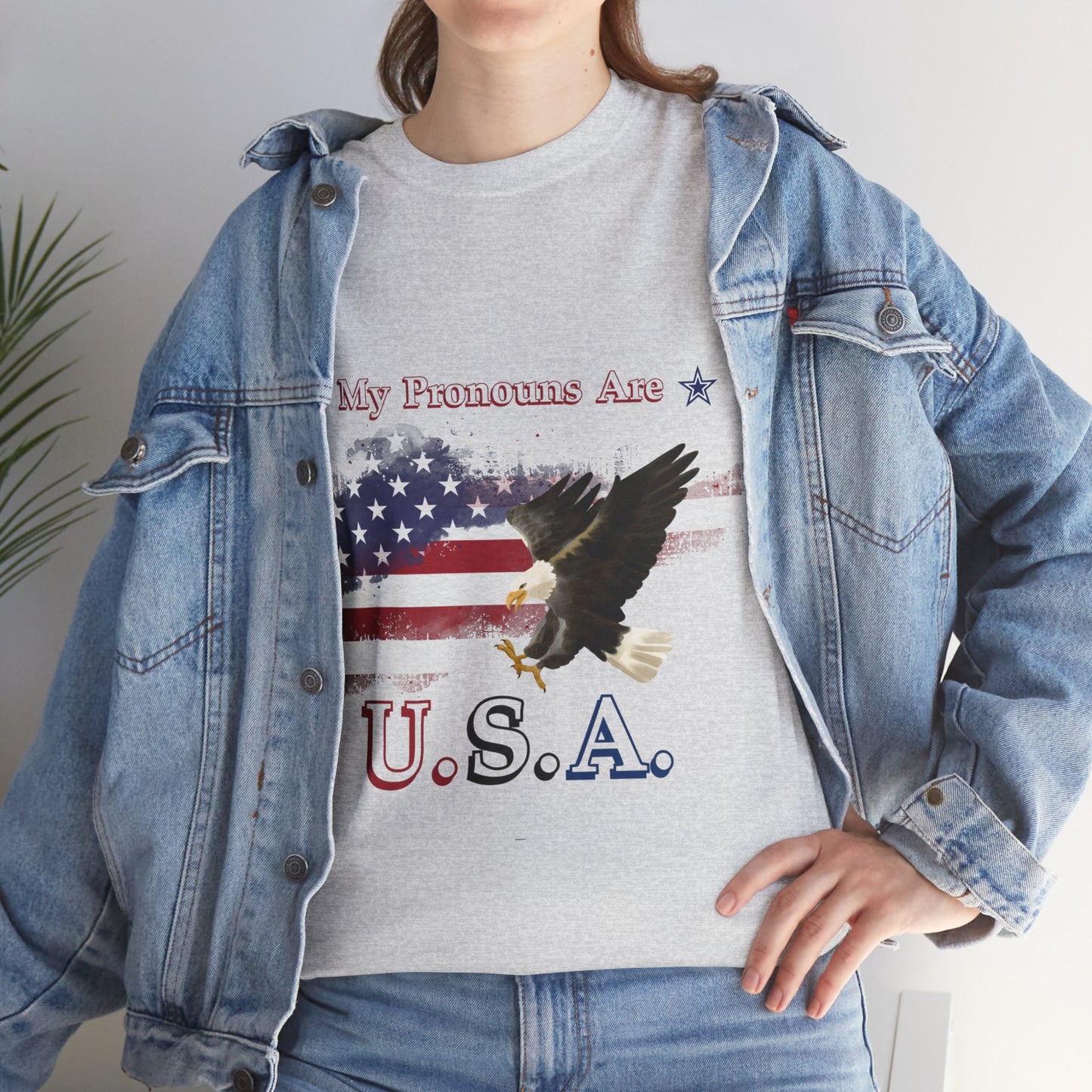 My Pronouns Are USA Unisex Heavy Cotton Tee