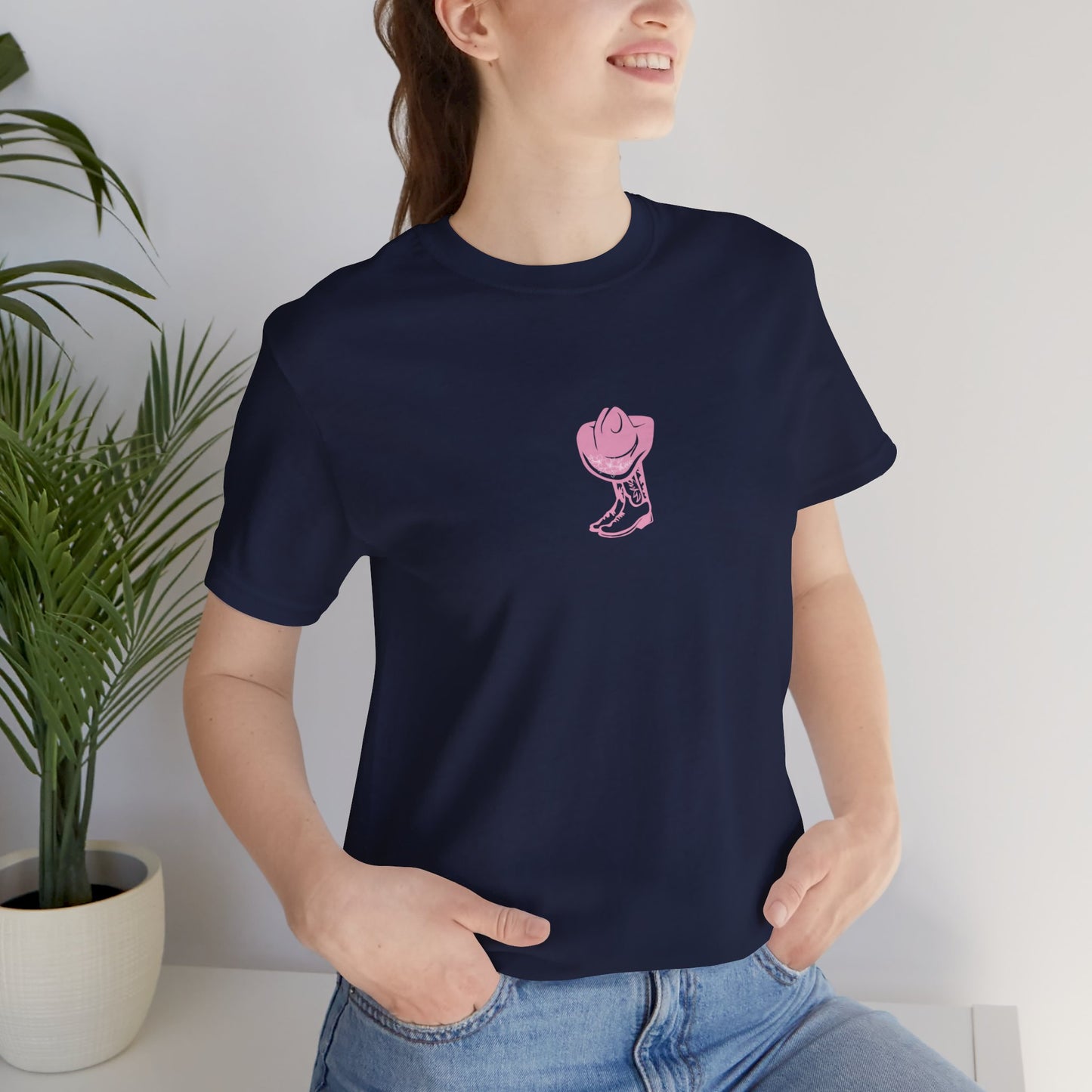 Cowgirl boots floral Jersey Short Sleeve Tee, cowboy