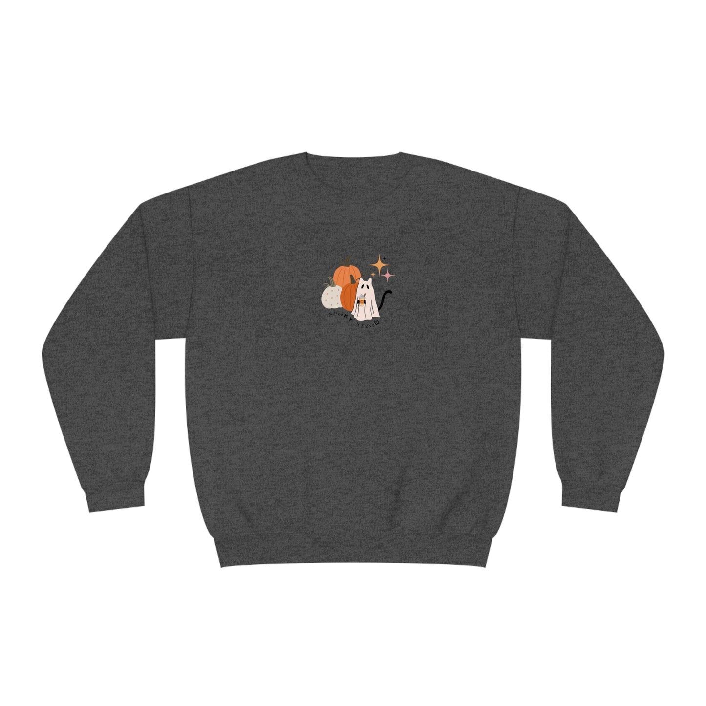 Spooky Season Cat Ghost Halloween Fall Pumpkin Crewneck Sweatshirt