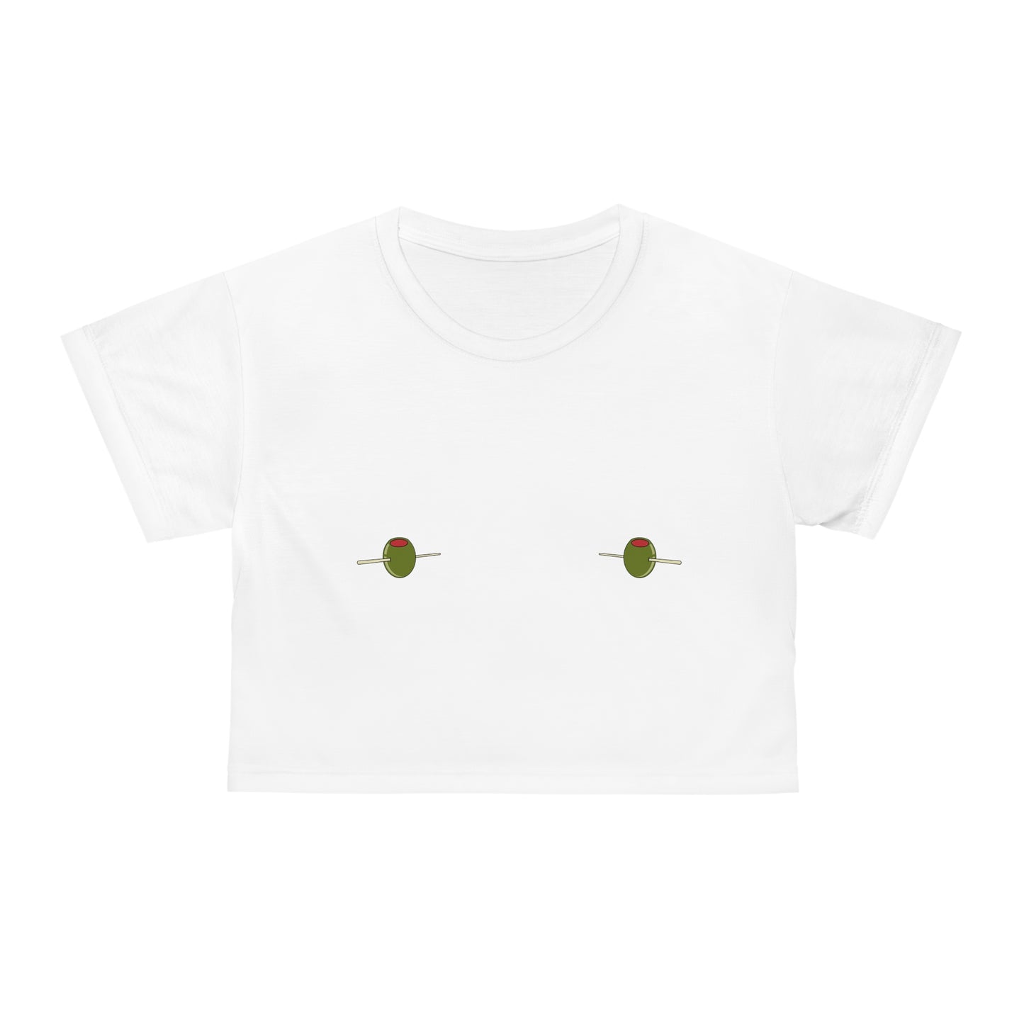 Olive Martini Crop Tee (AOP)