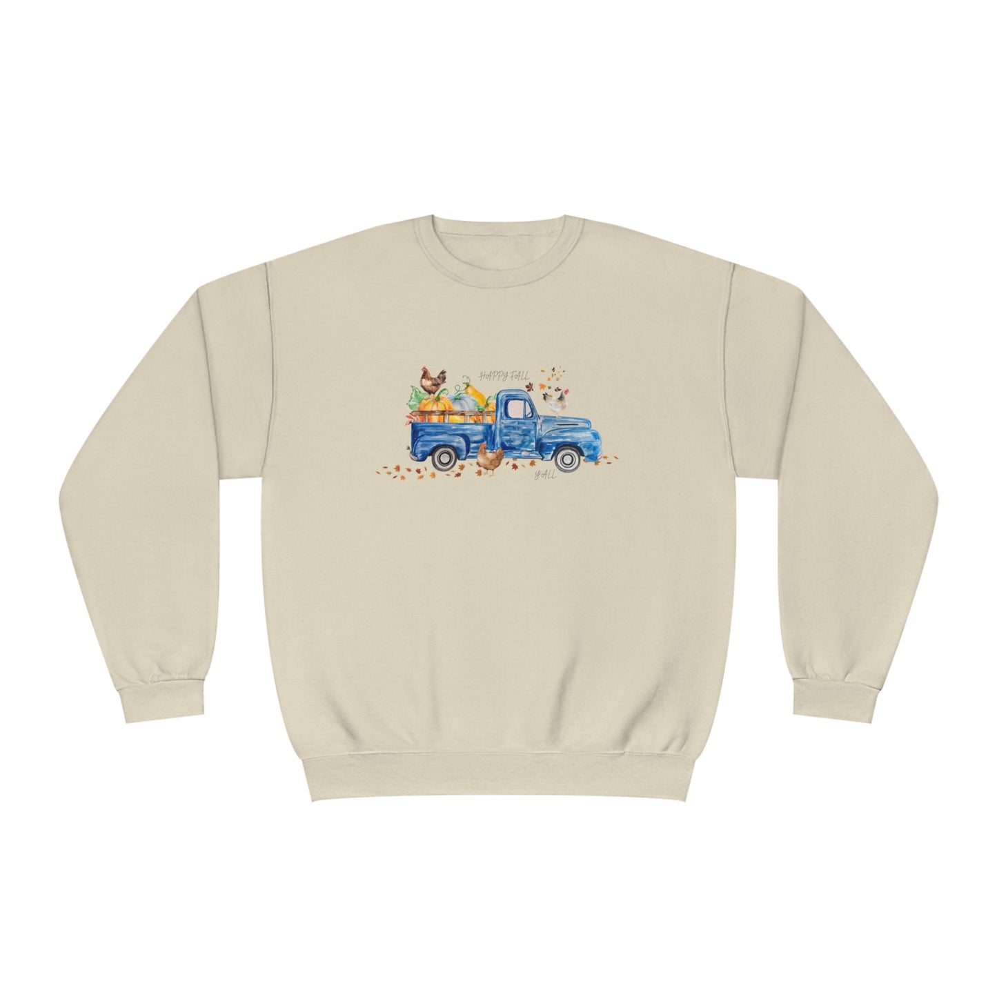 Fall Farm Truck & Chickens Crewneck Sweatshirt
