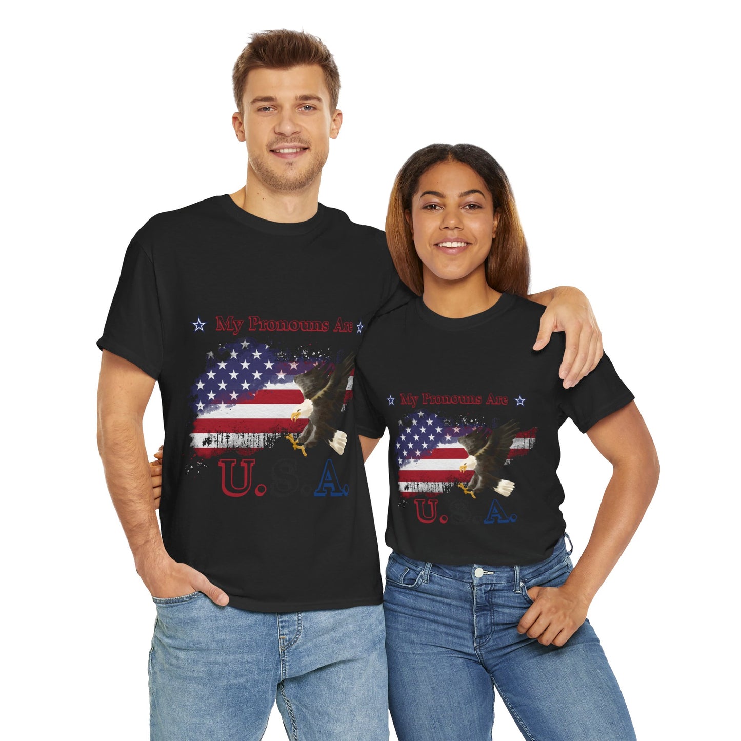 My Pronouns Are USA Unisex Heavy Cotton Tee