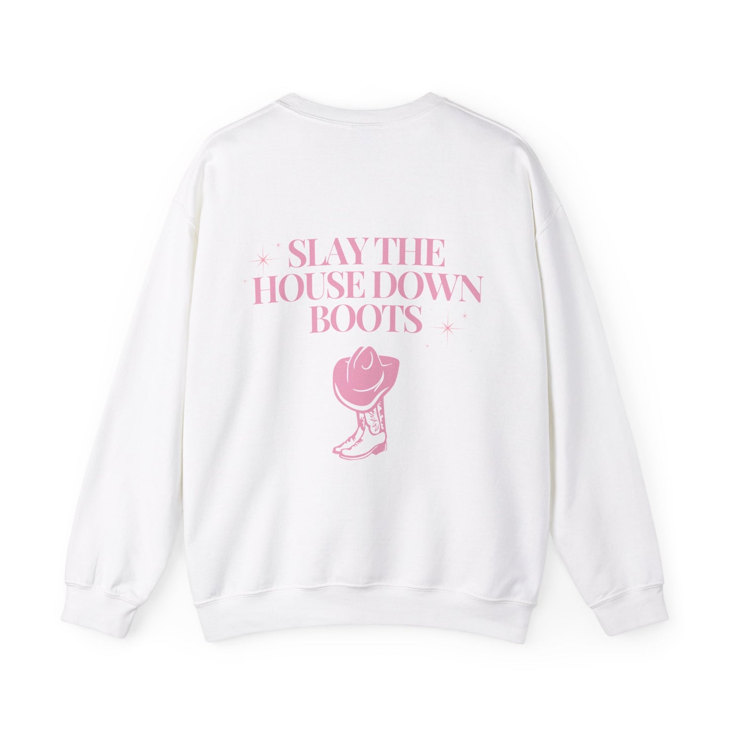 Slay The House Down Boots Unisex Heavy Blend™ Crewneck Sweatshirt