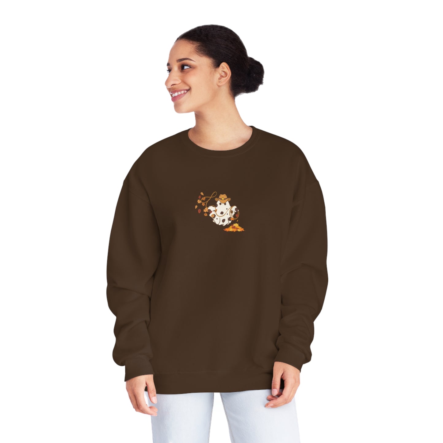 Cowboy Fall Halloween Ghost Lasso Crewneck Sweatshirt
