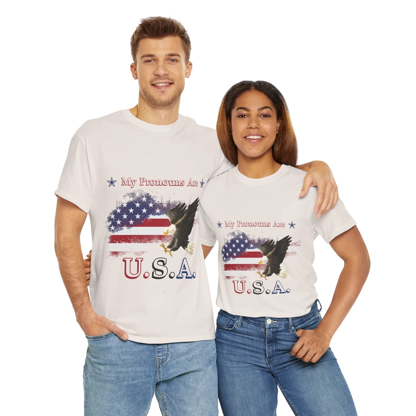 My Pronouns Are USA Unisex Heavy Cotton Tee