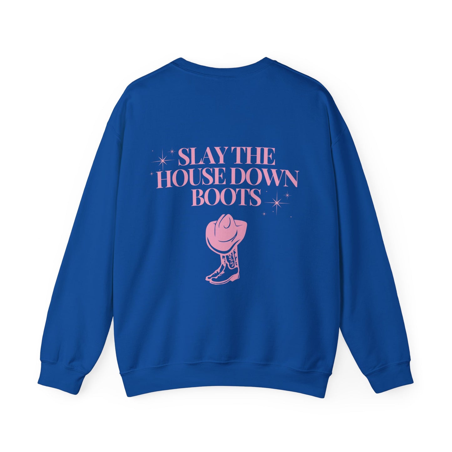 Slay The House Down Boots Unisex Heavy Blend™ Crewneck Sweatshirt