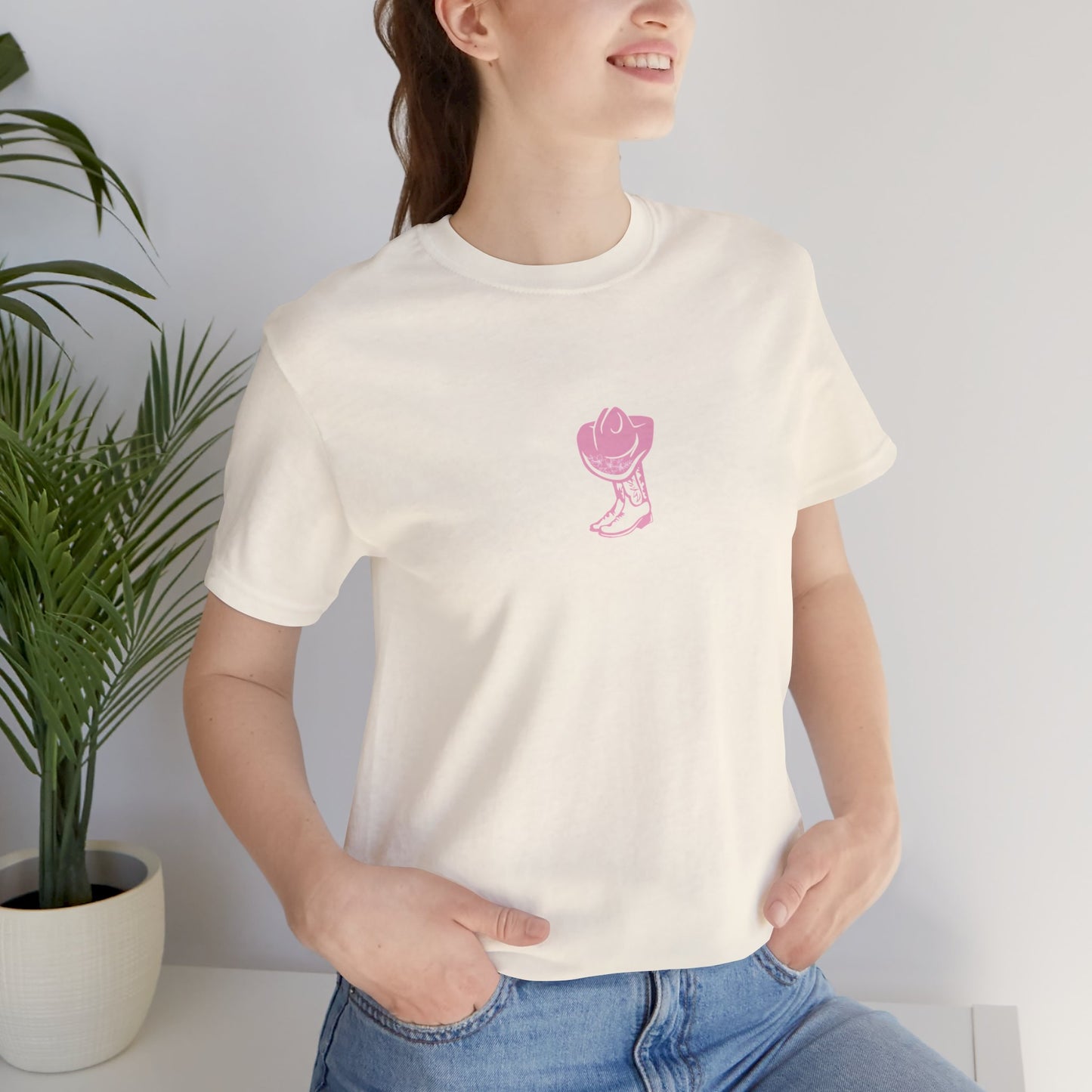 Cowgirl boots floral Jersey Short Sleeve Tee, cowboy