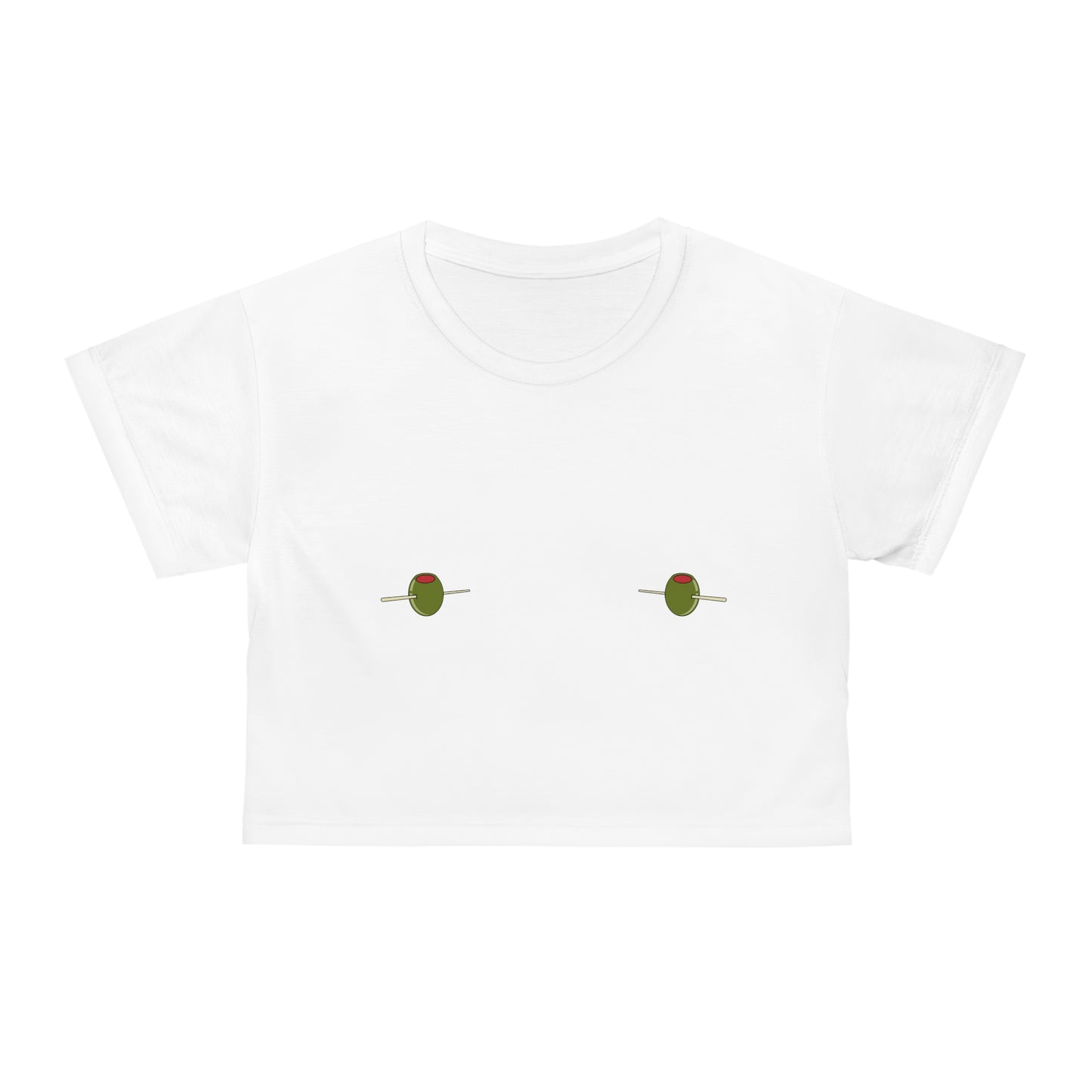 Olive Martini Crop Tee (AOP)