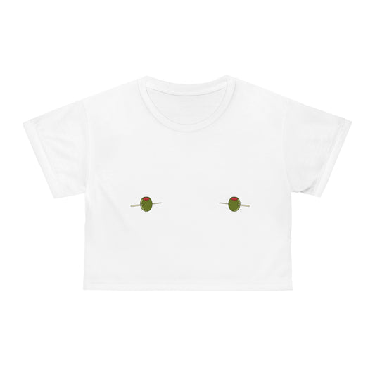 Olive Martini Crop Tee (AOP)