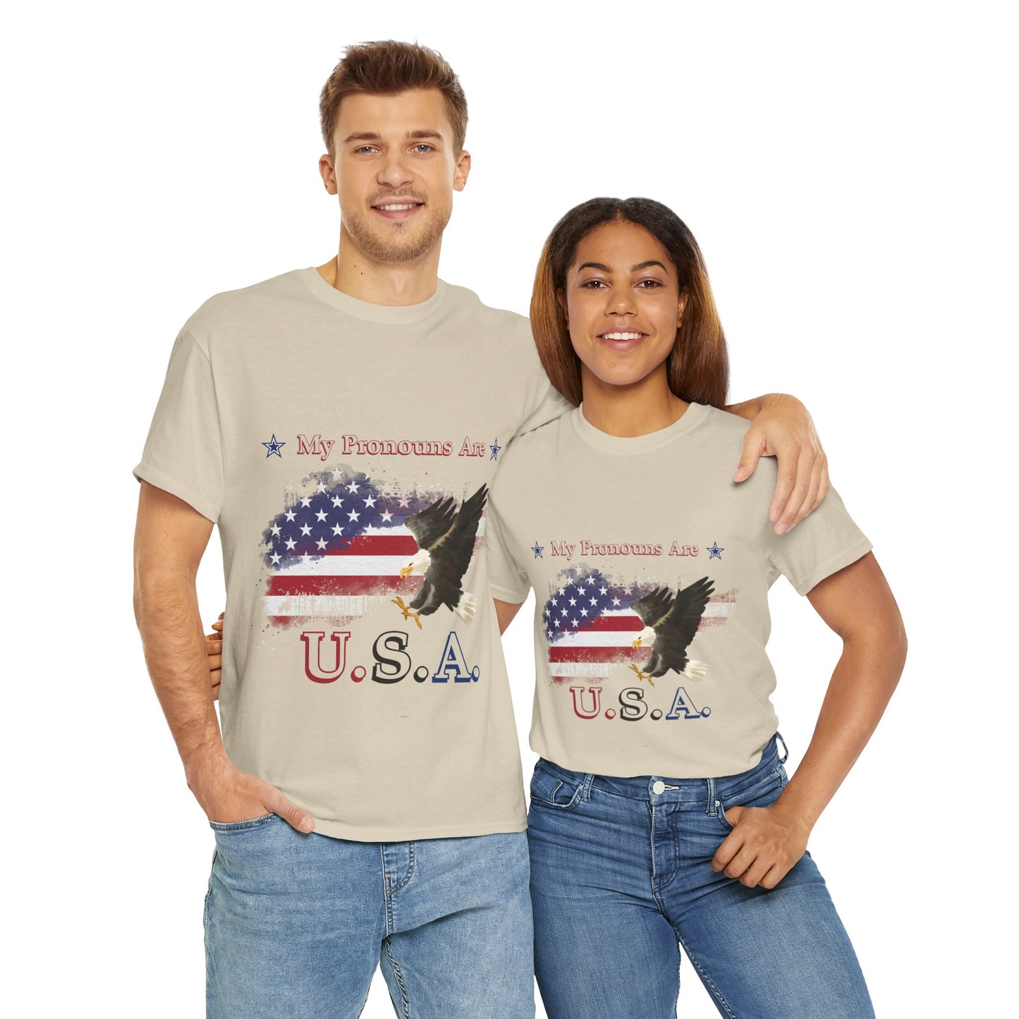 My Pronouns Are USA Unisex Heavy Cotton Tee