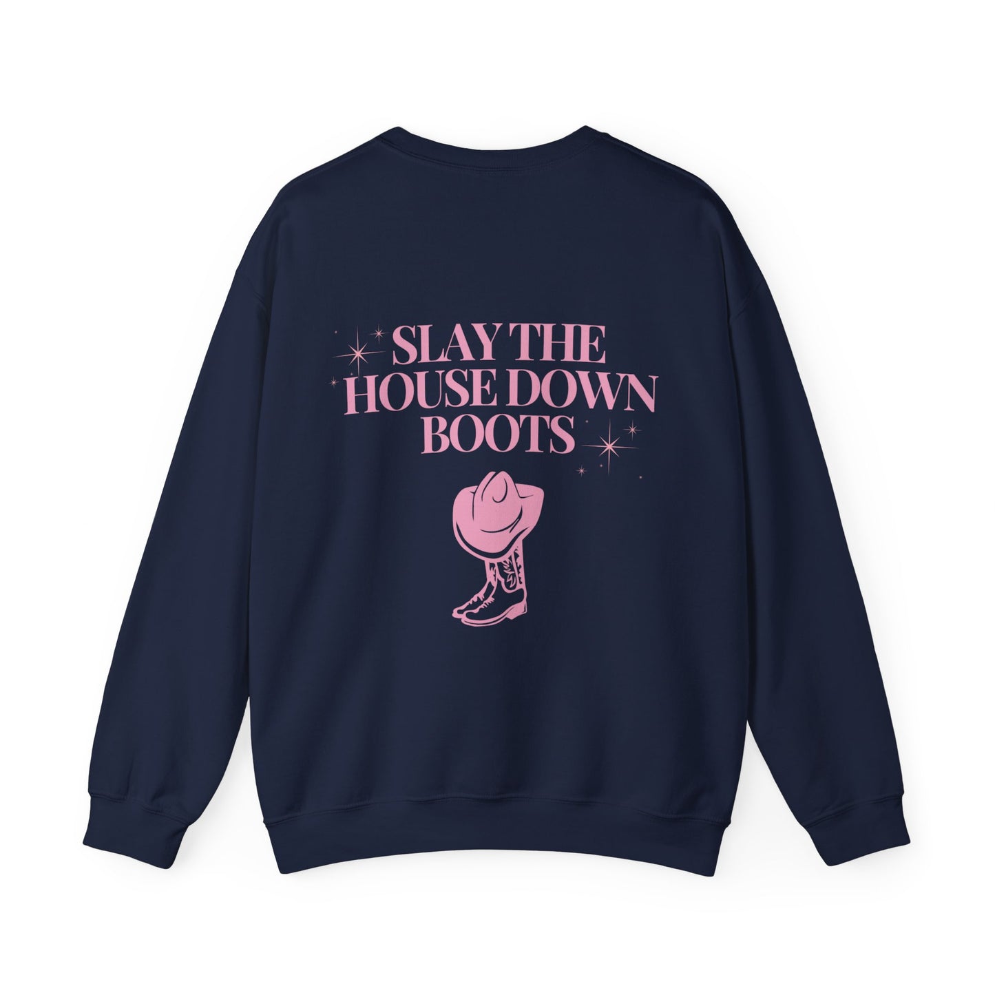 Slay The House Down Boots Unisex Heavy Blend™ Crewneck Sweatshirt
