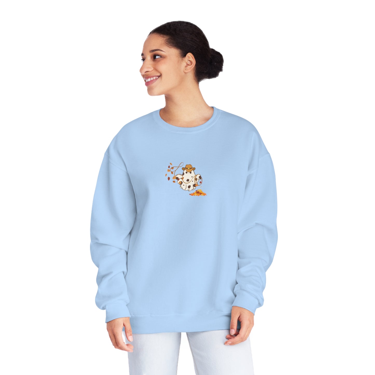 Cowboy Fall Halloween Ghost Lasso Crewneck Sweatshirt