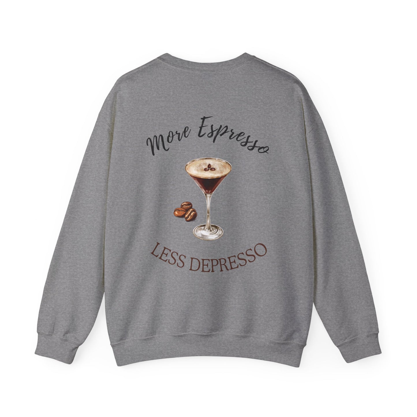 More Espresso Less Depresso Unisex Heavy Blend™ Crewneck Sweatshirt