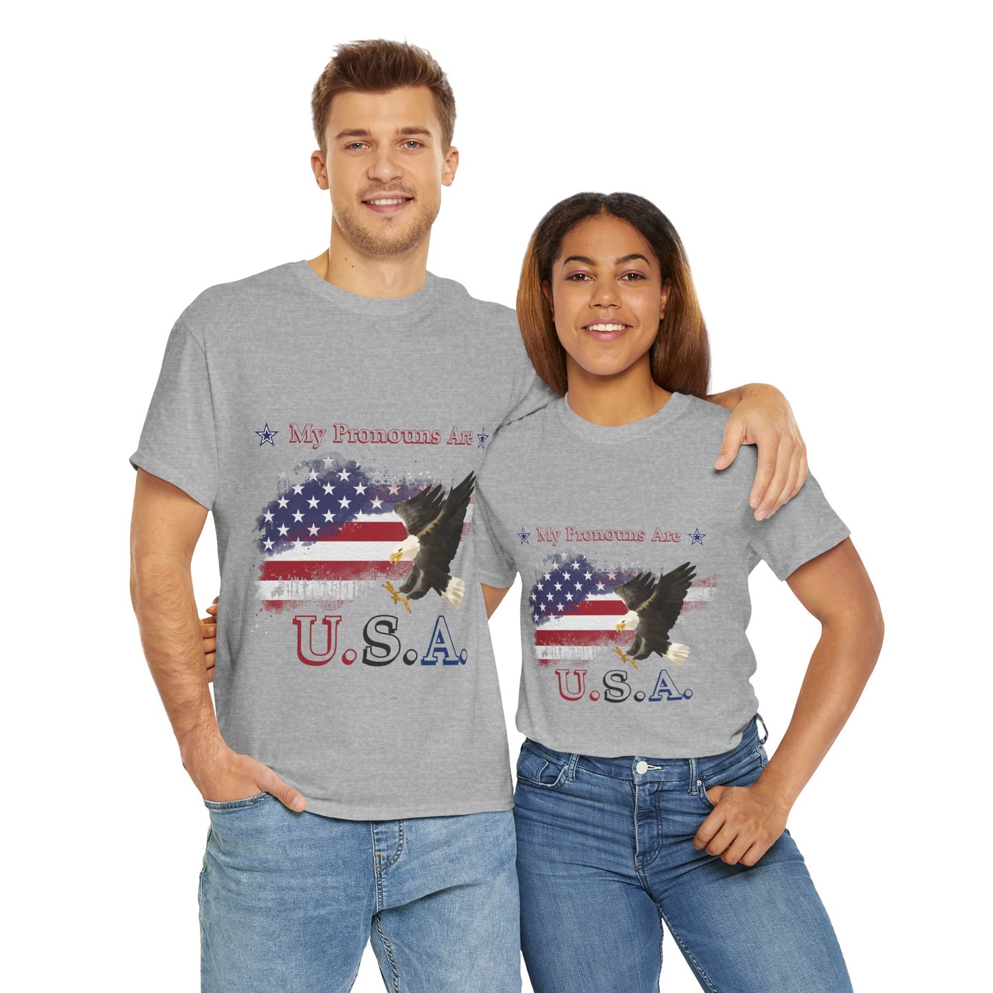 My Pronouns Are USA Unisex Heavy Cotton Tee