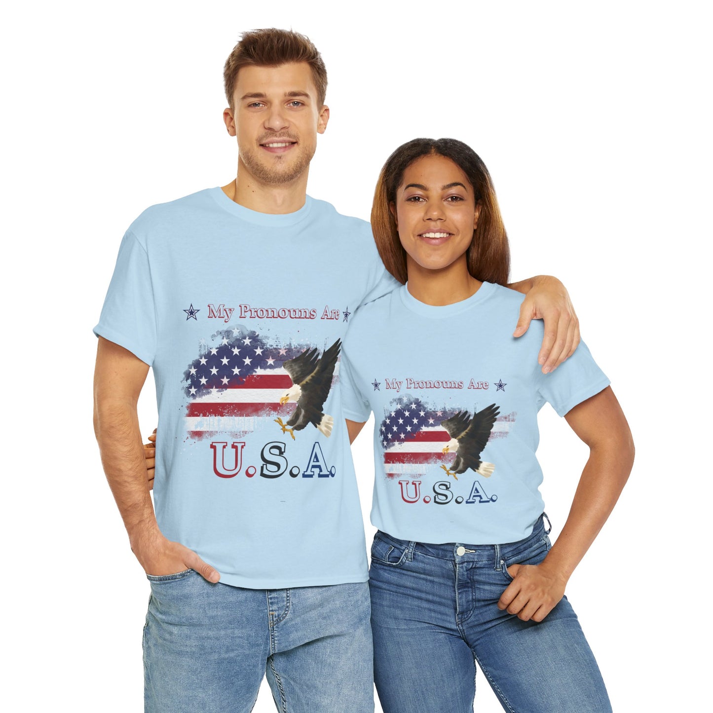 My Pronouns Are USA Unisex Heavy Cotton Tee