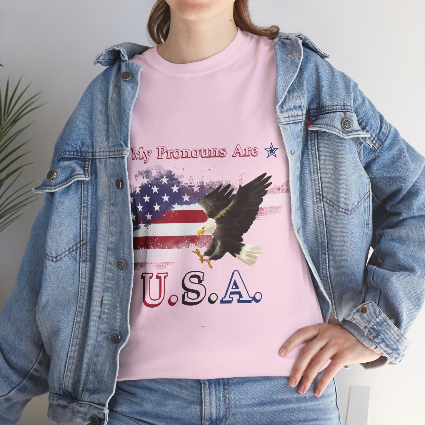My Pronouns Are USA Unisex Heavy Cotton Tee