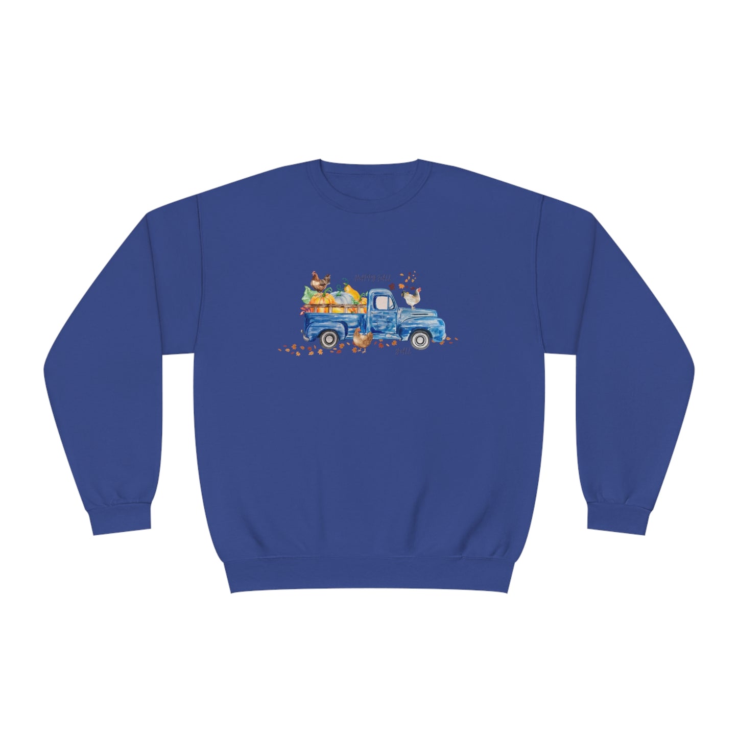Fall Farm Truck & Chickens Crewneck Sweatshirt