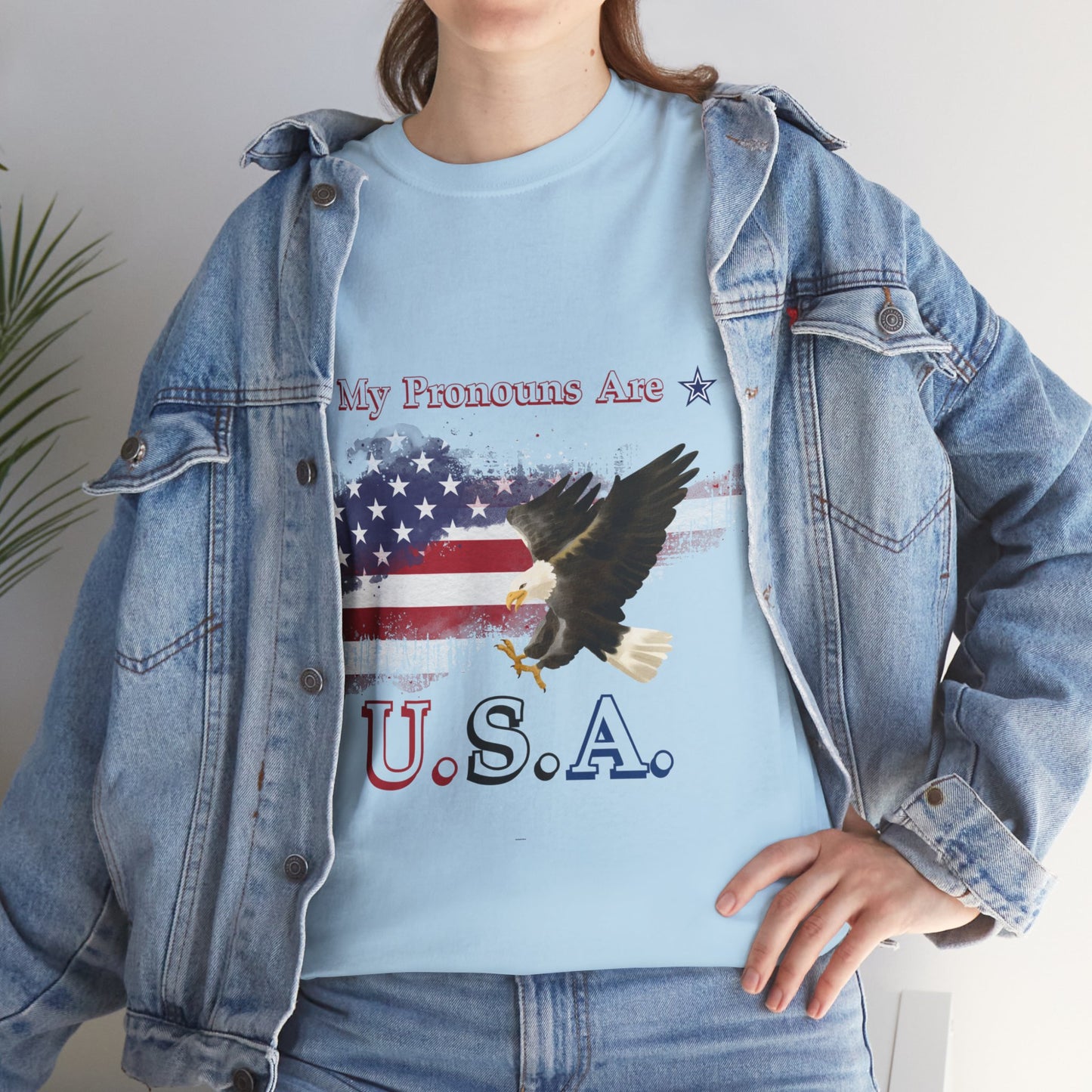 My Pronouns Are USA Unisex Heavy Cotton Tee