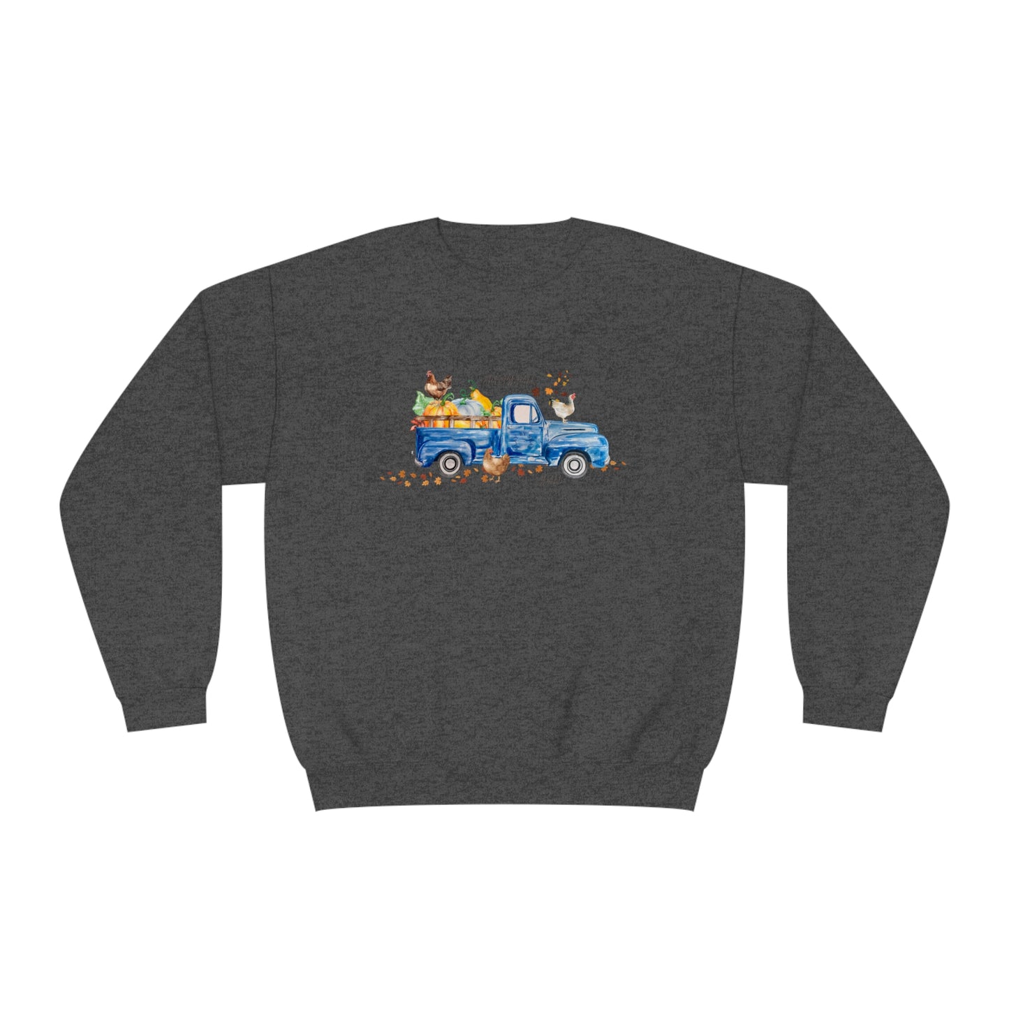 Fall Farm Truck & Chickens Crewneck Sweatshirt