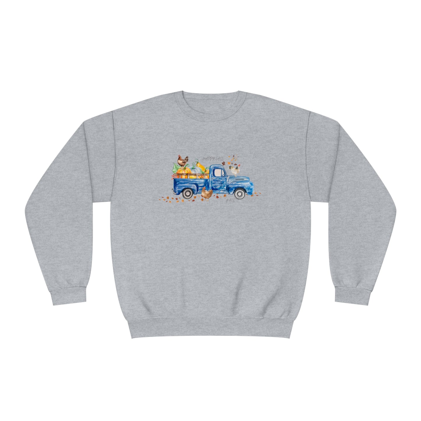 Fall Farm Truck & Chickens Crewneck Sweatshirt