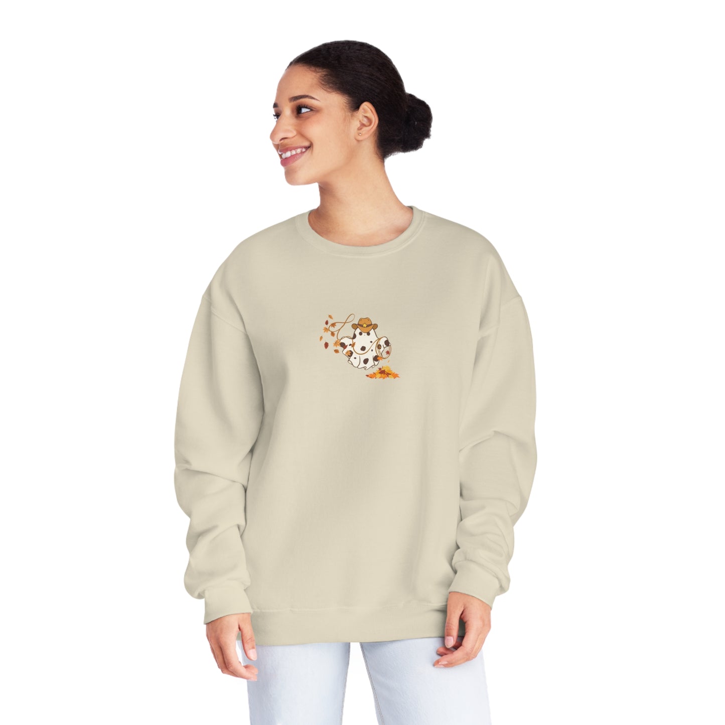 Cowboy Fall Halloween Ghost Lasso Crewneck Sweatshirt
