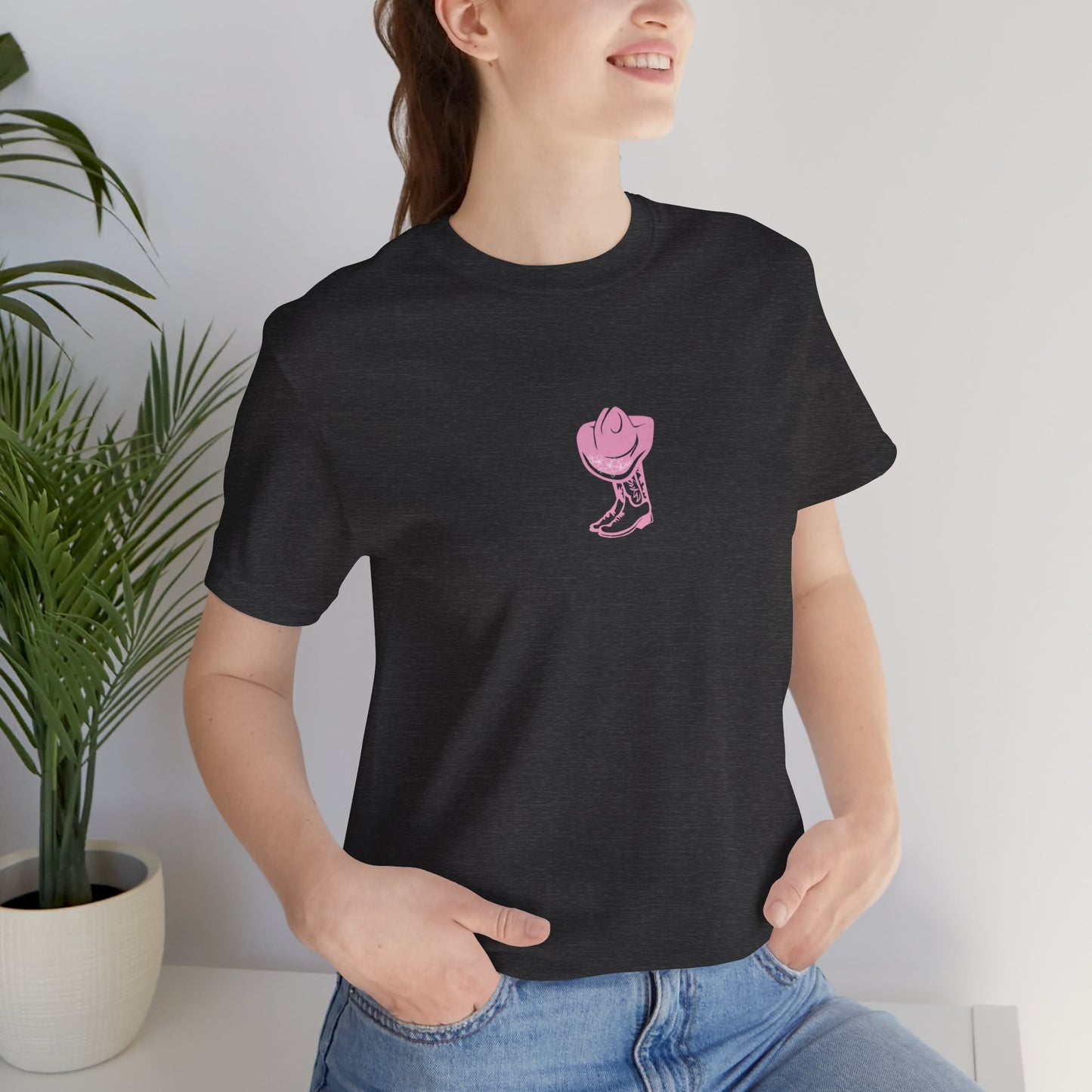 Cowgirl boots floral Jersey Short Sleeve Tee, cowboy