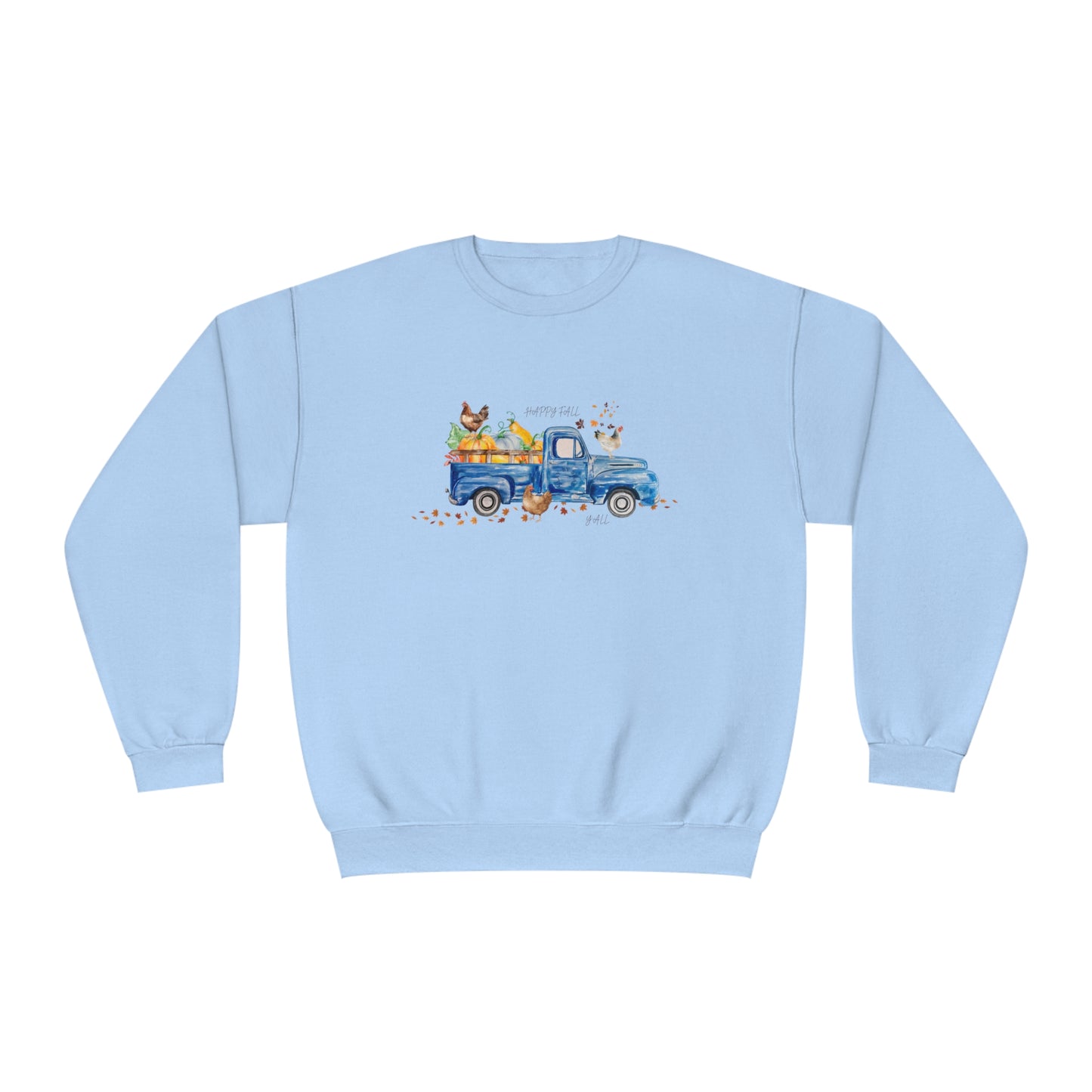 Fall Farm Truck & Chickens Crewneck Sweatshirt