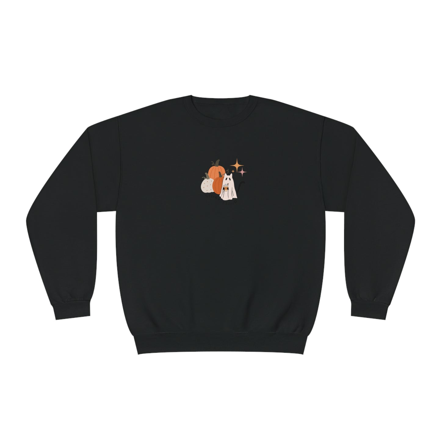 Spooky Season Cat Ghost Halloween Fall Pumpkin Crewneck Sweatshirt
