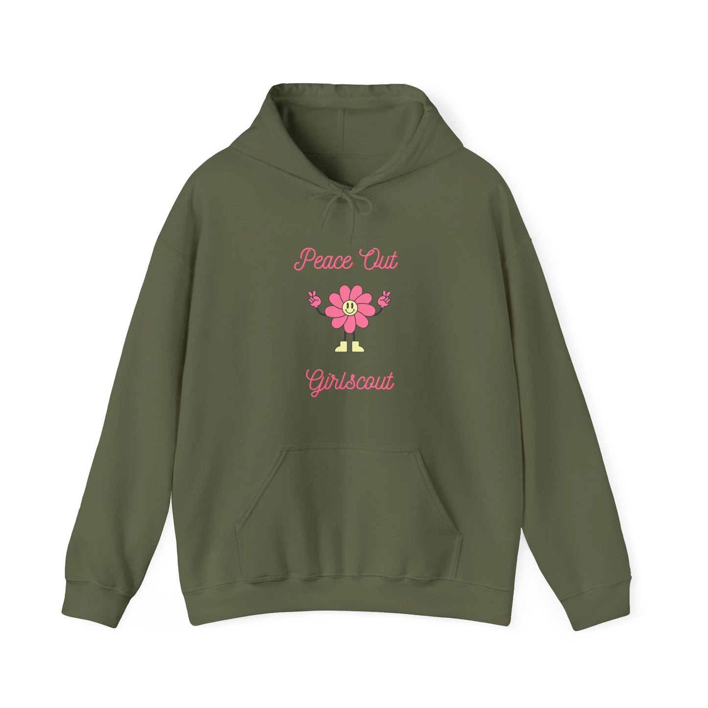 Peace Out Girl Scout Flower Unisex Heavy Blend™ Hooded Sweatshirt