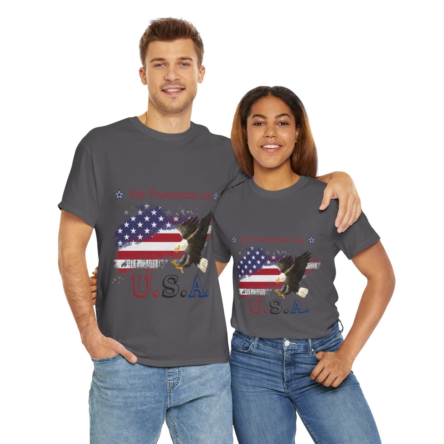 My Pronouns Are USA Unisex Heavy Cotton Tee