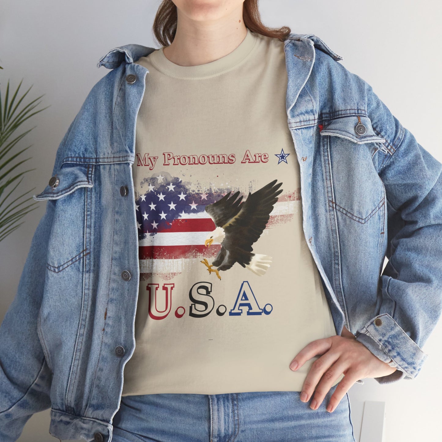 My Pronouns Are USA Unisex Heavy Cotton Tee