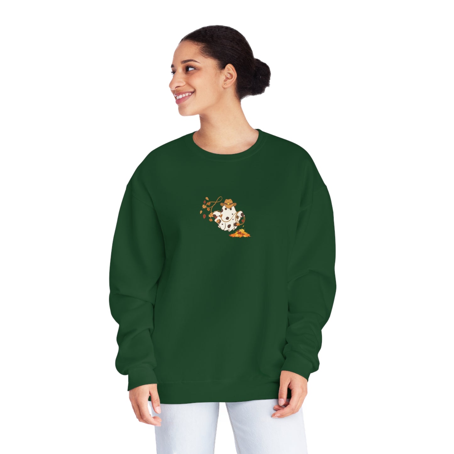 Cowboy Fall Halloween Ghost Lasso Crewneck Sweatshirt