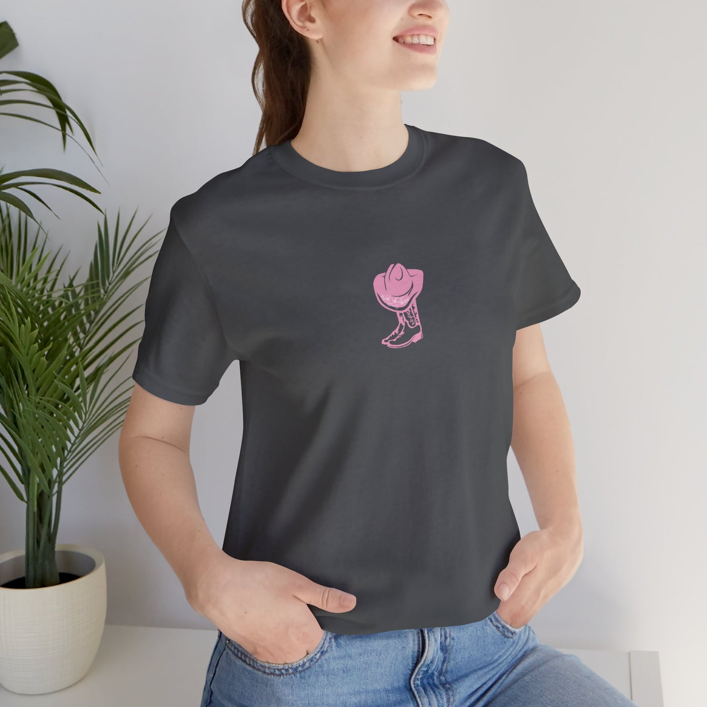 Cowgirl boots floral Jersey Short Sleeve Tee, cowboy