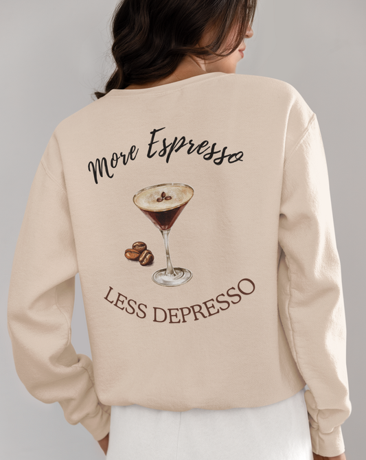 More Espresso Less Depresso Unisex Heavy Blend™ Crewneck Sweatshirt